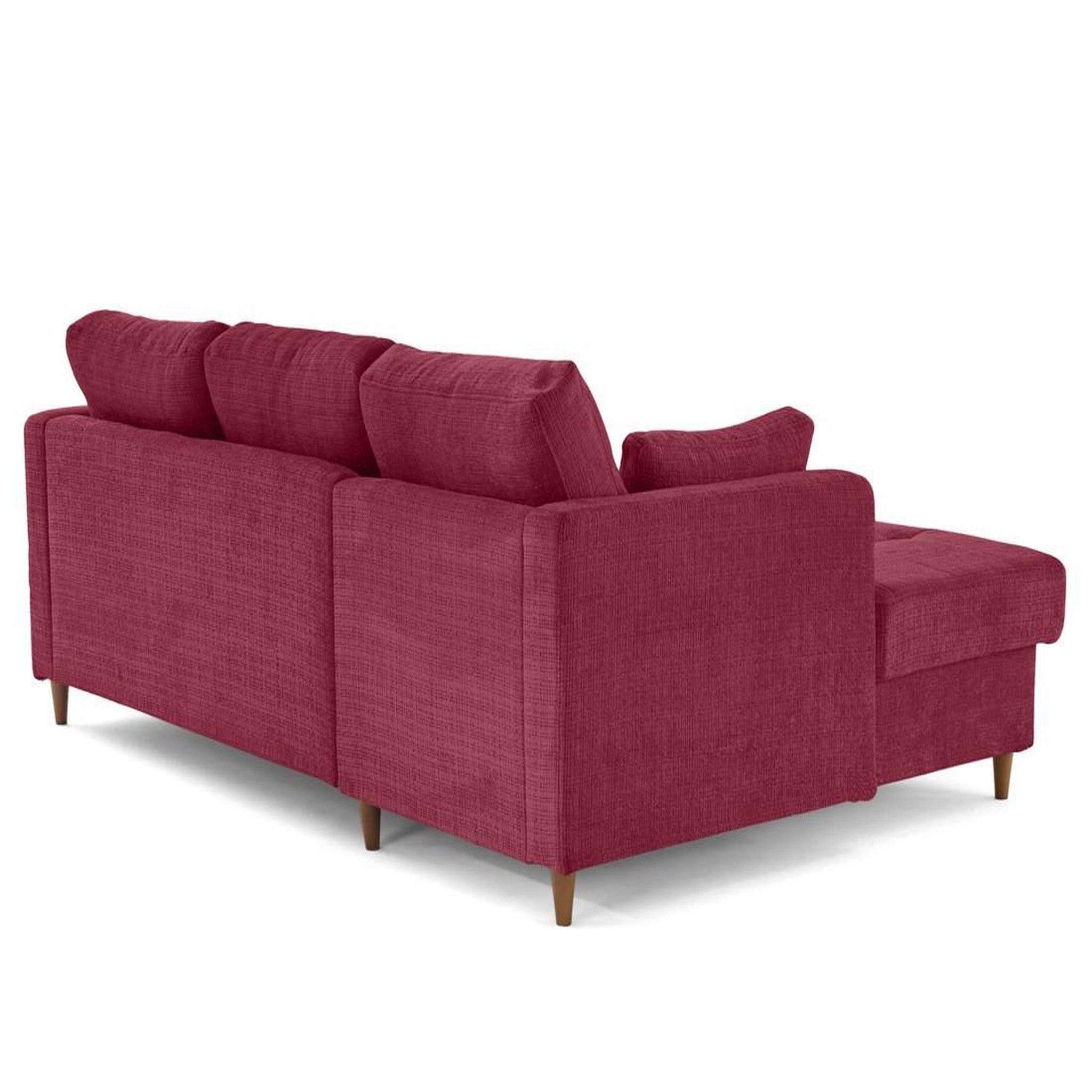 Voir la diapositive 5 : BEST MOBILIER Anna - canapé d'angle gauche 4 places convertible avec coffre en velours texturé