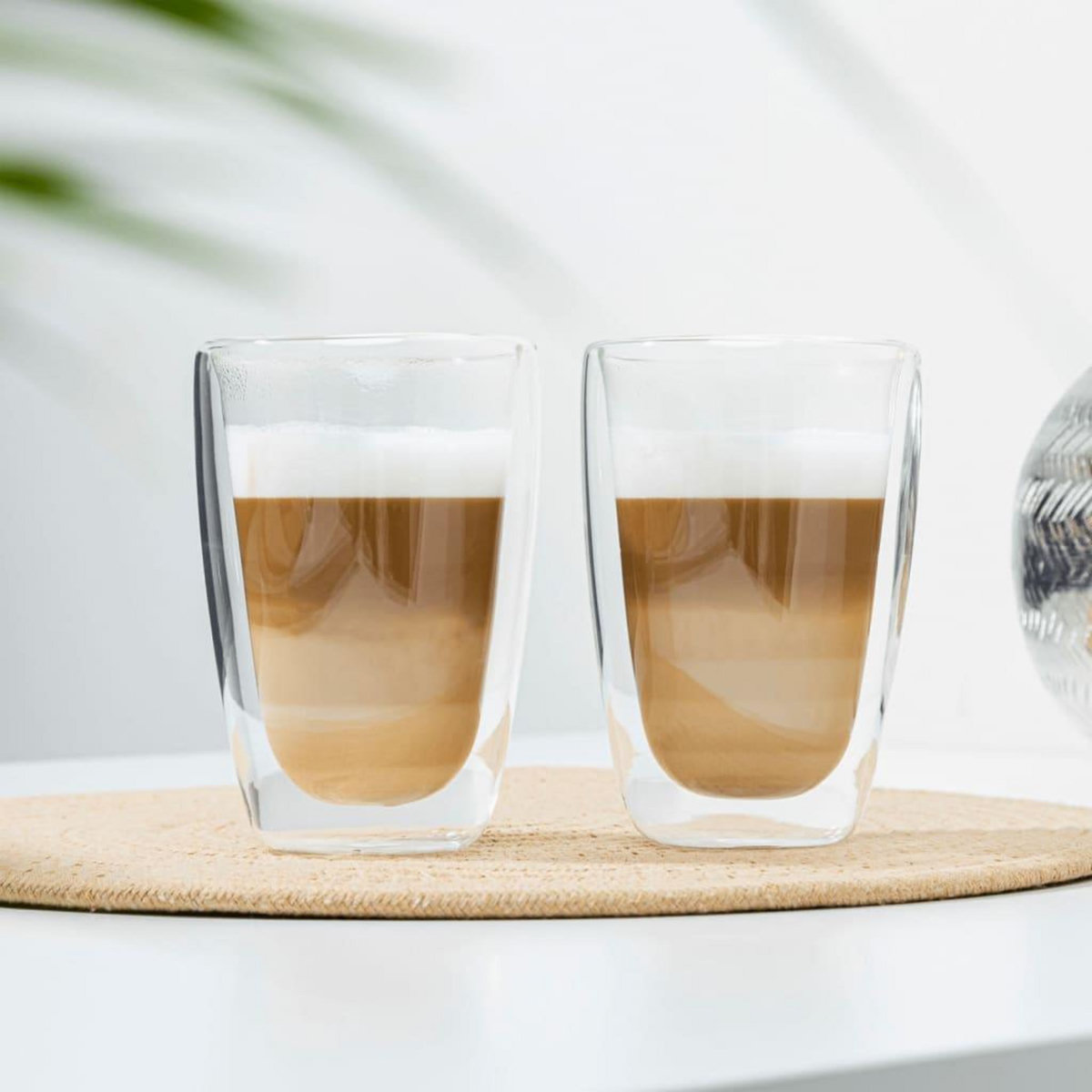 HI HI Ensemble de verres a latte macchiato 2 pcs 400 ml transparent