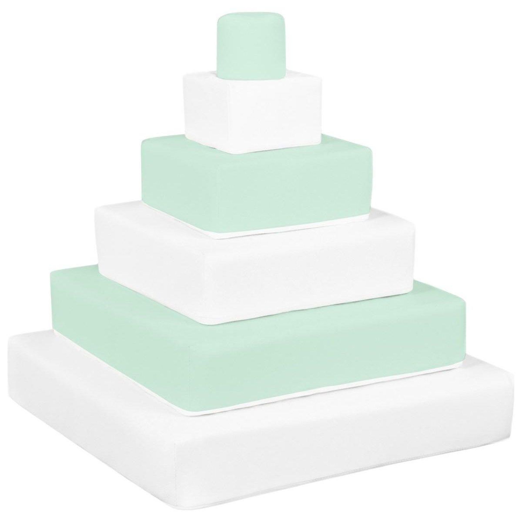 VELINDA Ensemble pyramide (6 grands blocs de mousse) — Menthe
