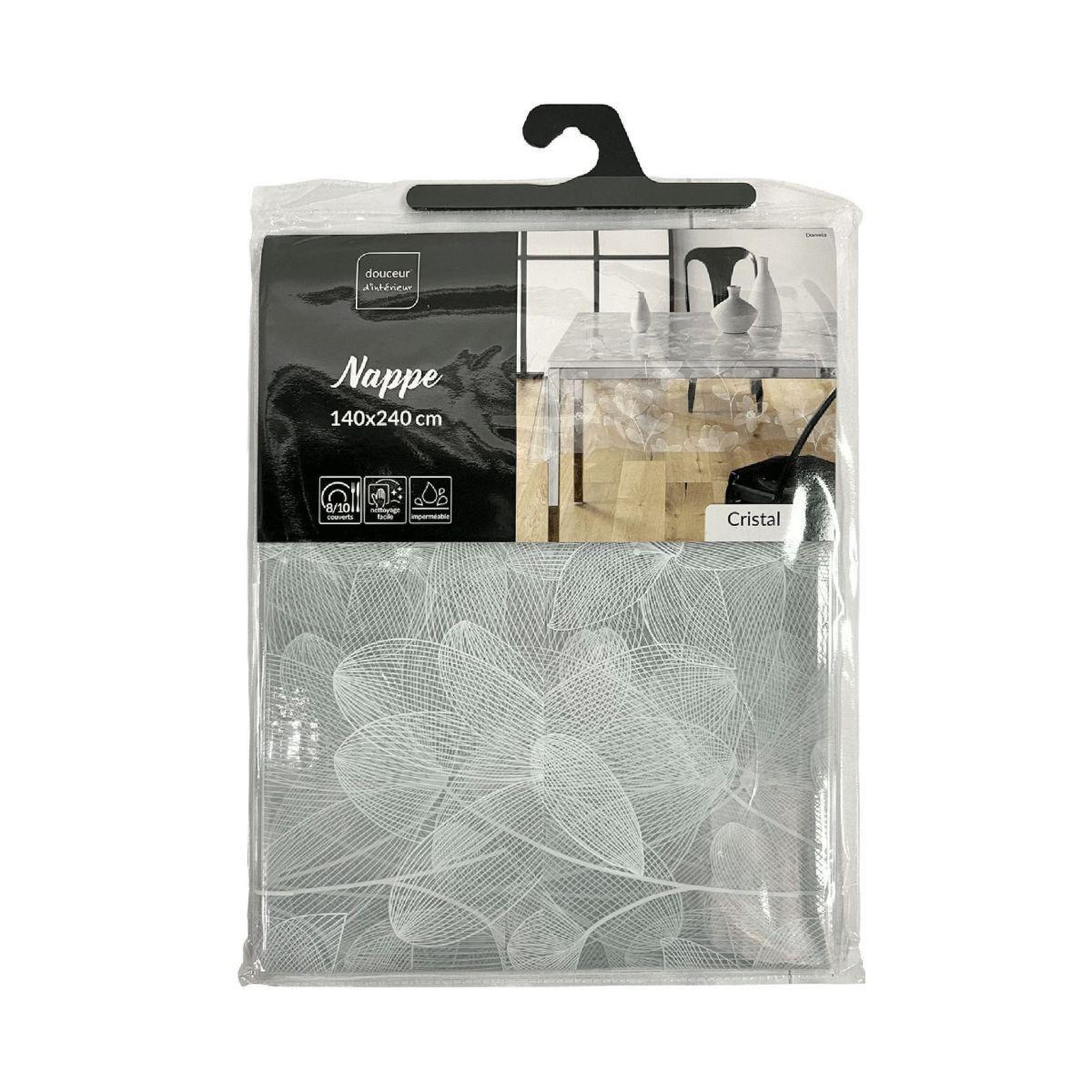Voir la diapositive 2 : Douceur d'Intérieur Nappe toile cirée  danela  140x240cm blanc