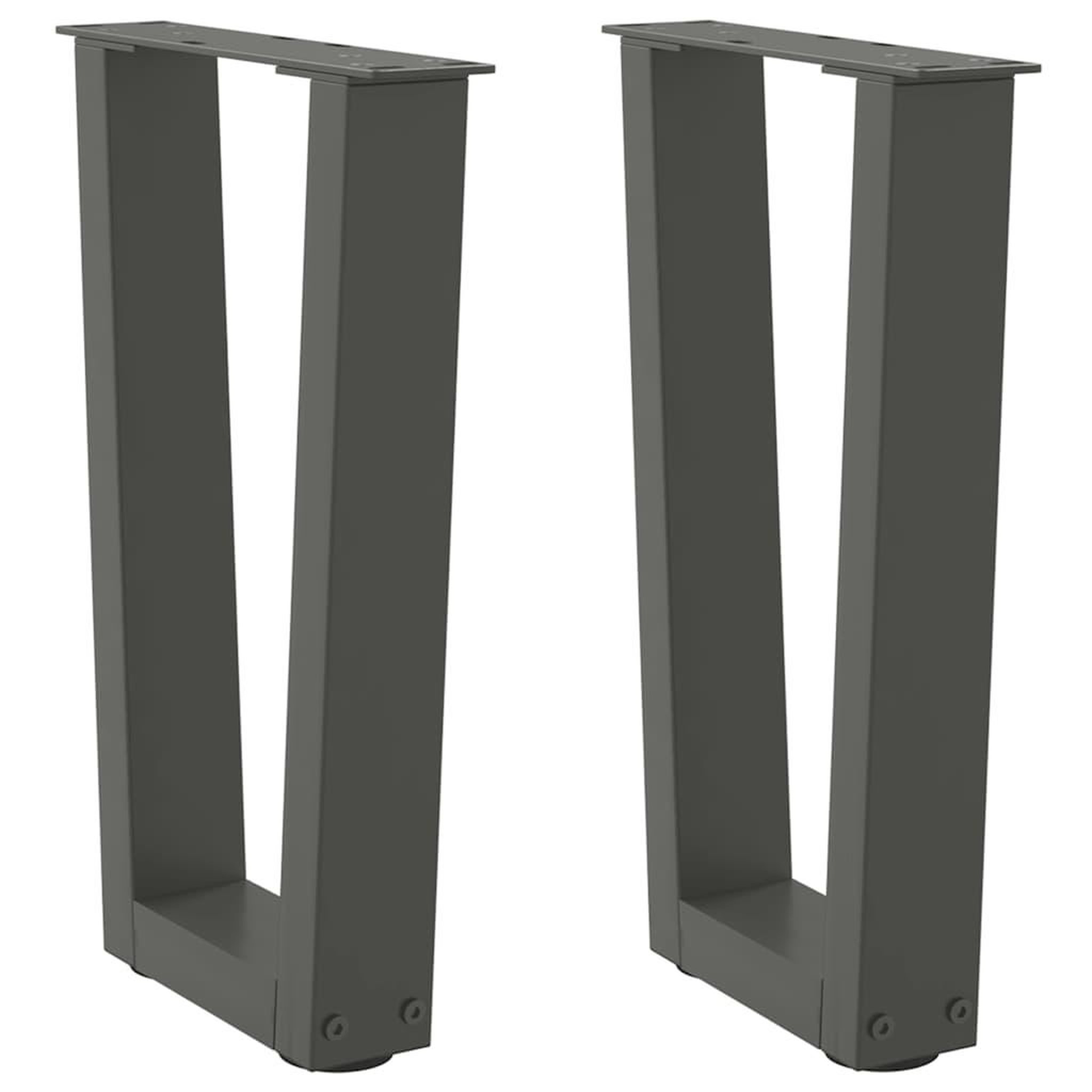 VIDAXL Pieds de table a manger en forme de V 2 pcs anthracite acier