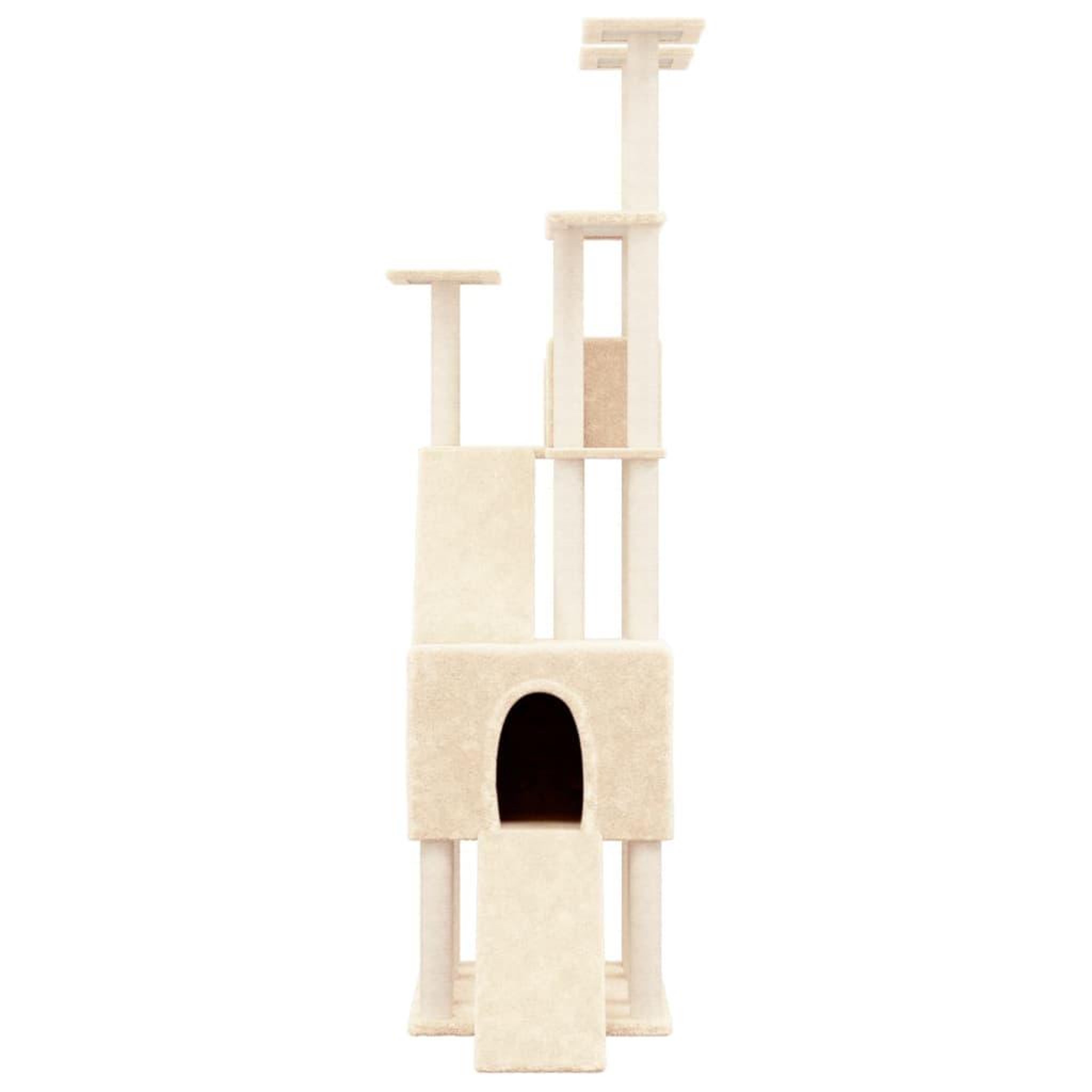 Voir la diapositive 3 : VIDAXL Arbre a chat avec griffoirs en sisal Creme 190 cm