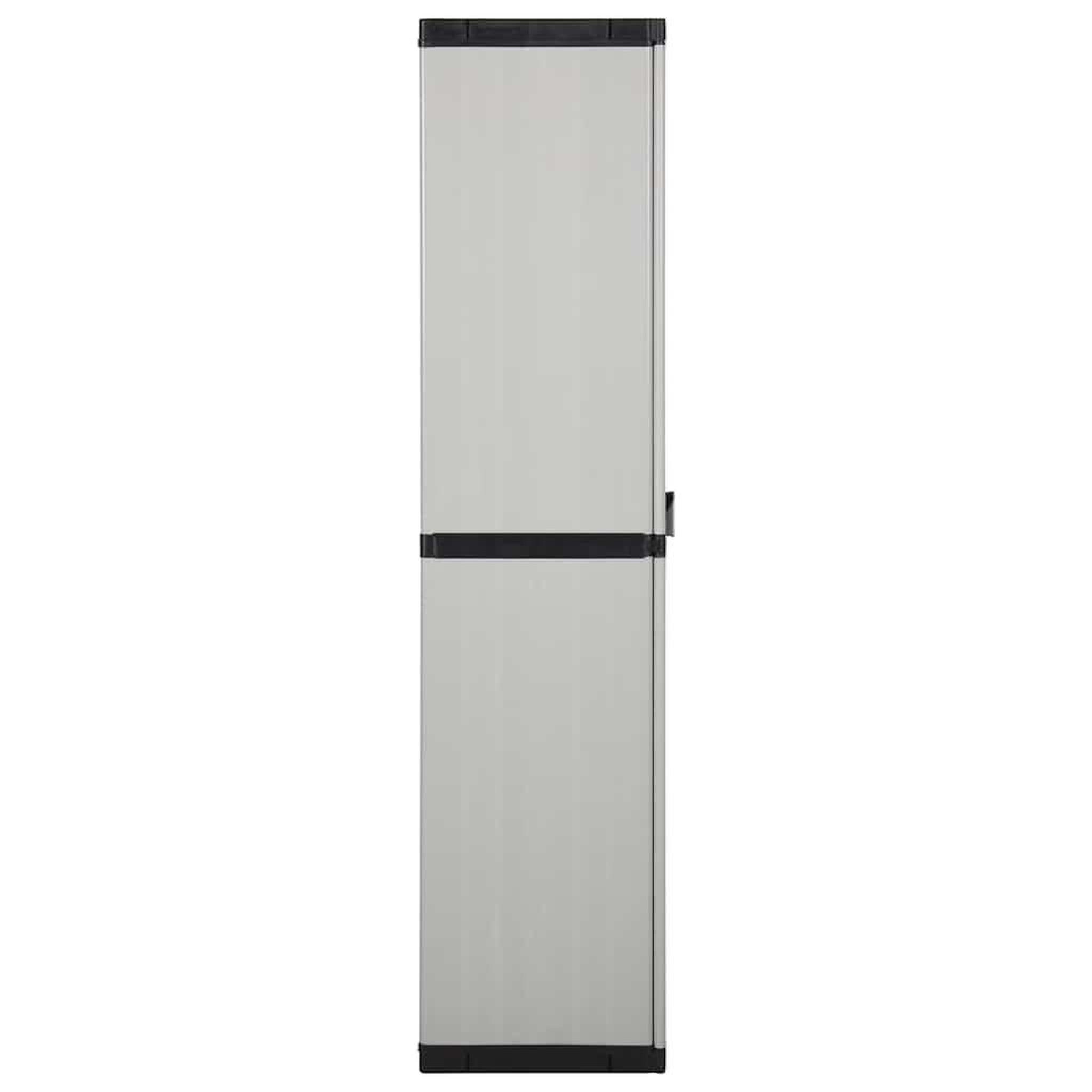 Voir la diapositive 4 : VIDAXL Armoire de rangement de jardin 3 etageres gris/noir 68x40x168cm