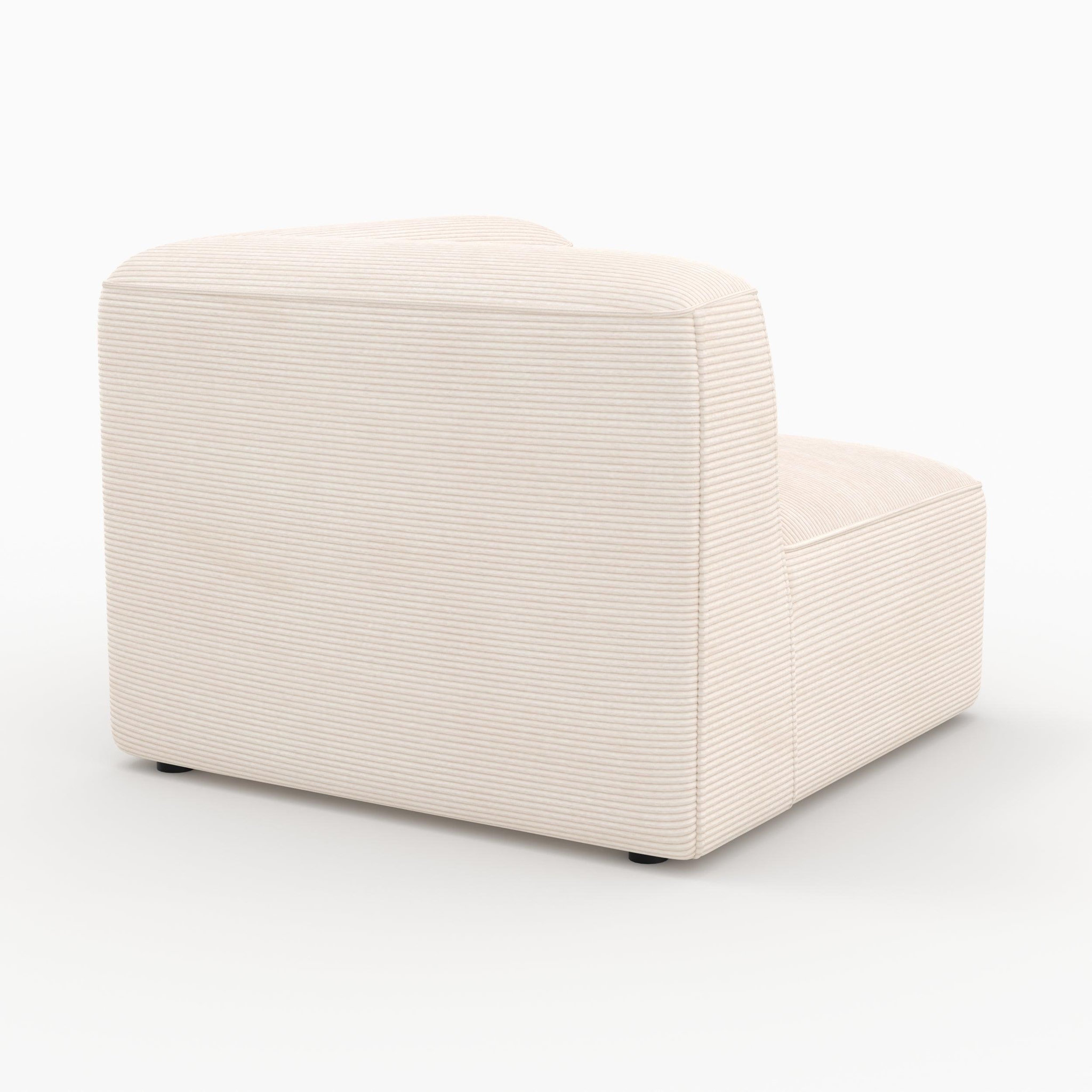 Voir la diapositive 2 : MAISON PAVANE Angle droit pour canapé modulable en velours blanc cassé-mina