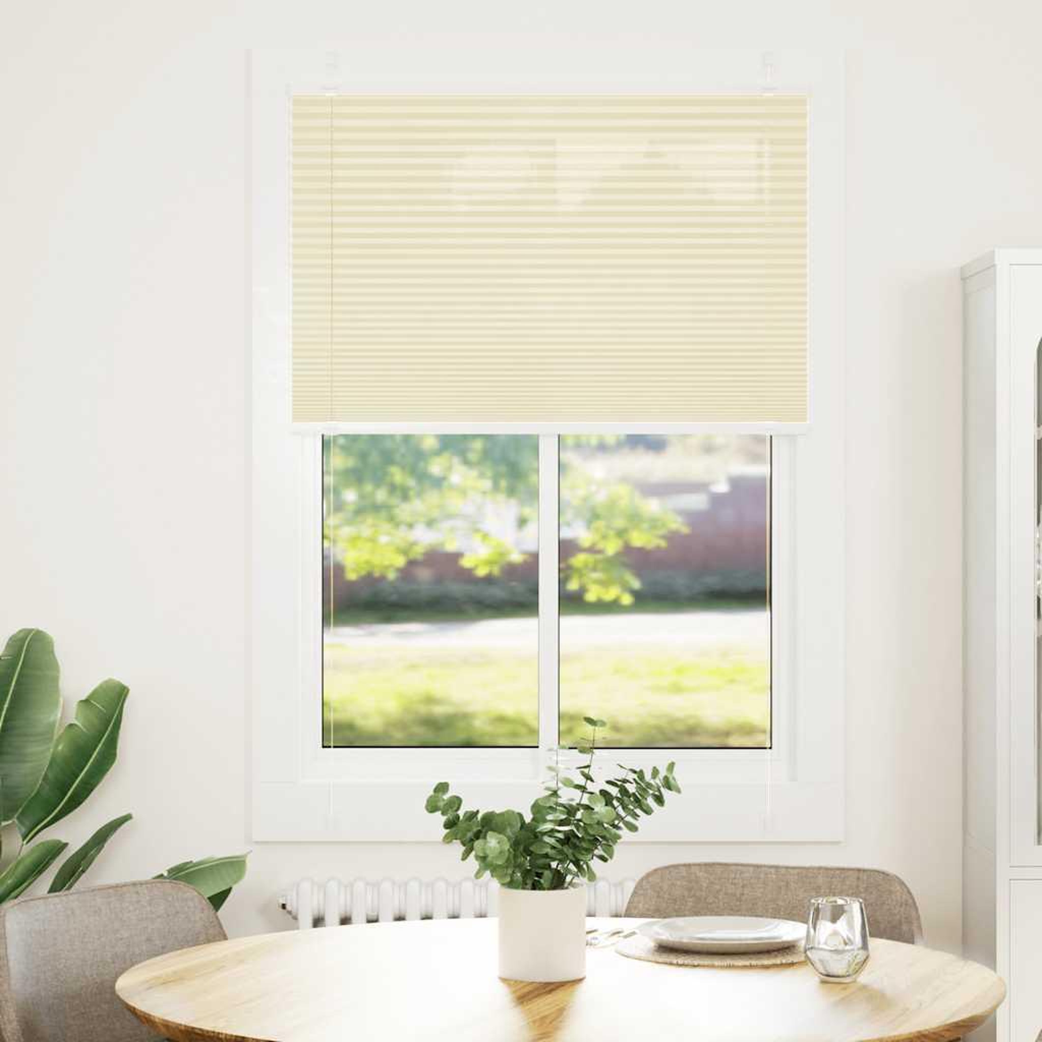 Voir la diapositive 2 : VIDAXL Store plisse creme 85x150 cm largeur du tissu 84,4 cm polyester