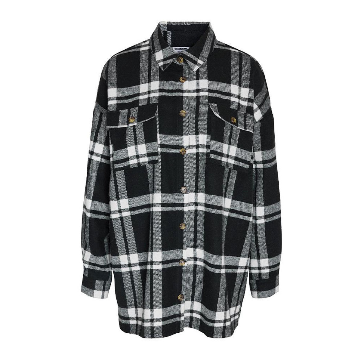 NOISY MAY Surchemise /Blanc à carreaux Femme Noisy May Flanny