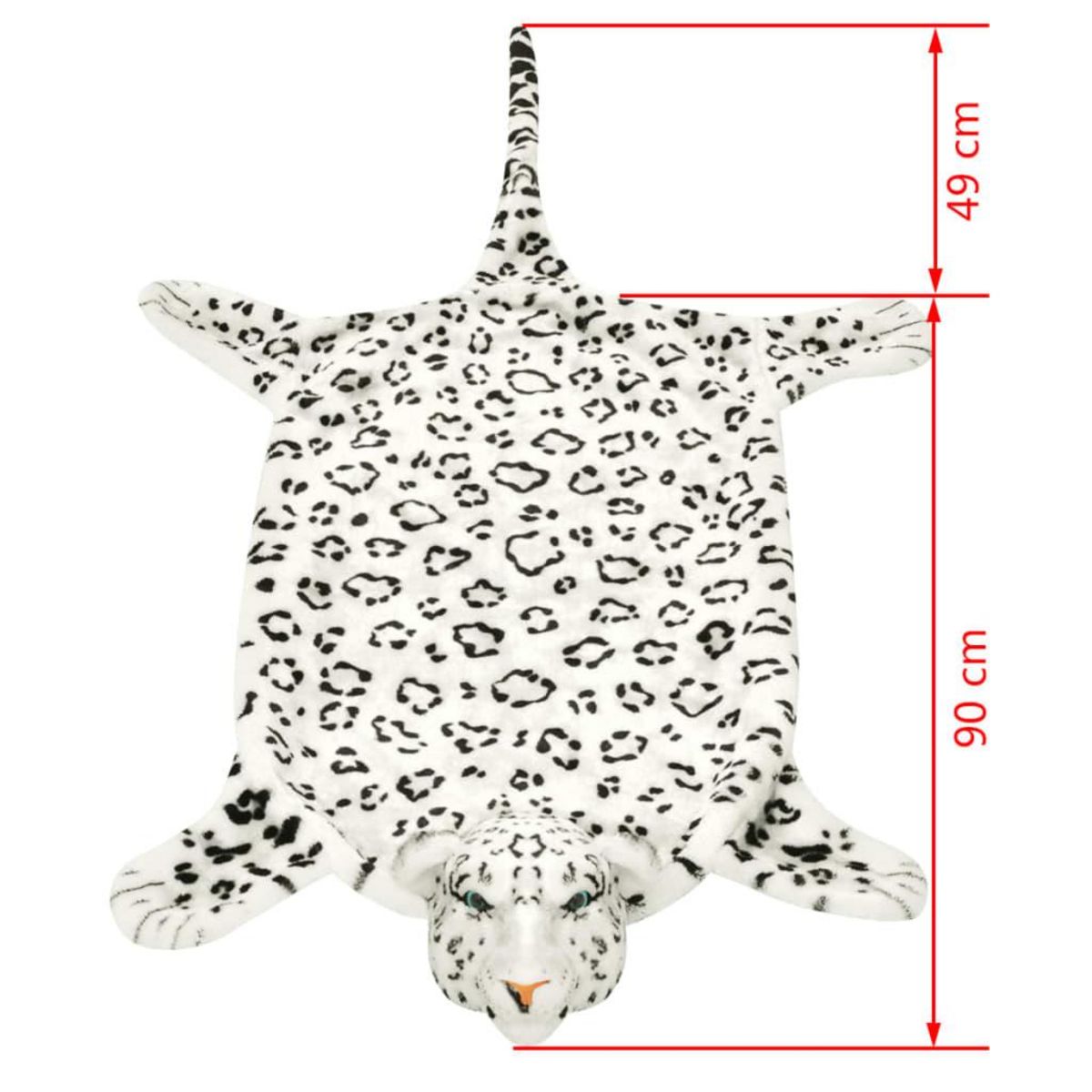 VIDAXL Tapis en peluche en forme de leopard 139 cm Blanc