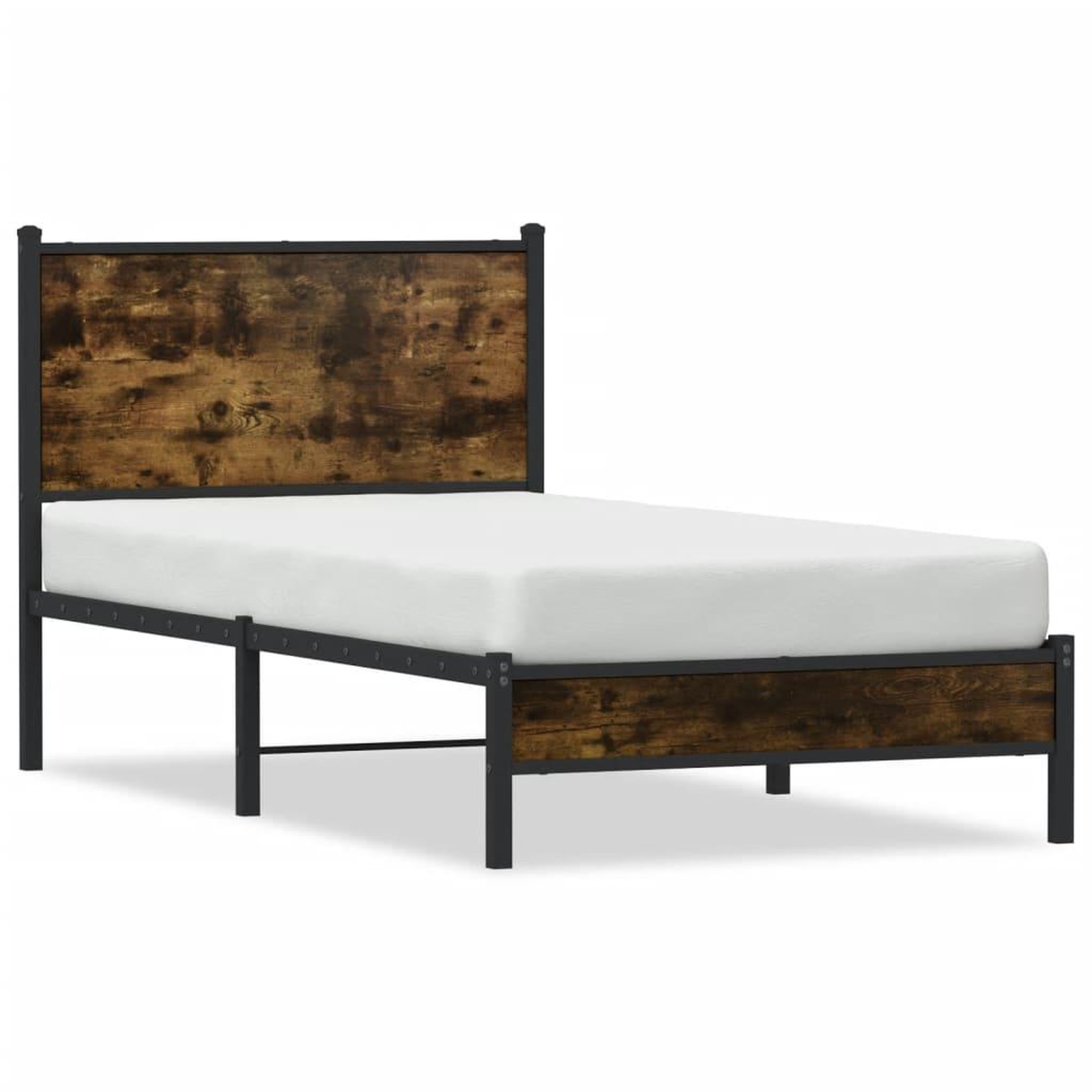 Voir la diapositive 2 : VIDAXL Cadre de lit en metal sans matelas chene fume 90x190 cm