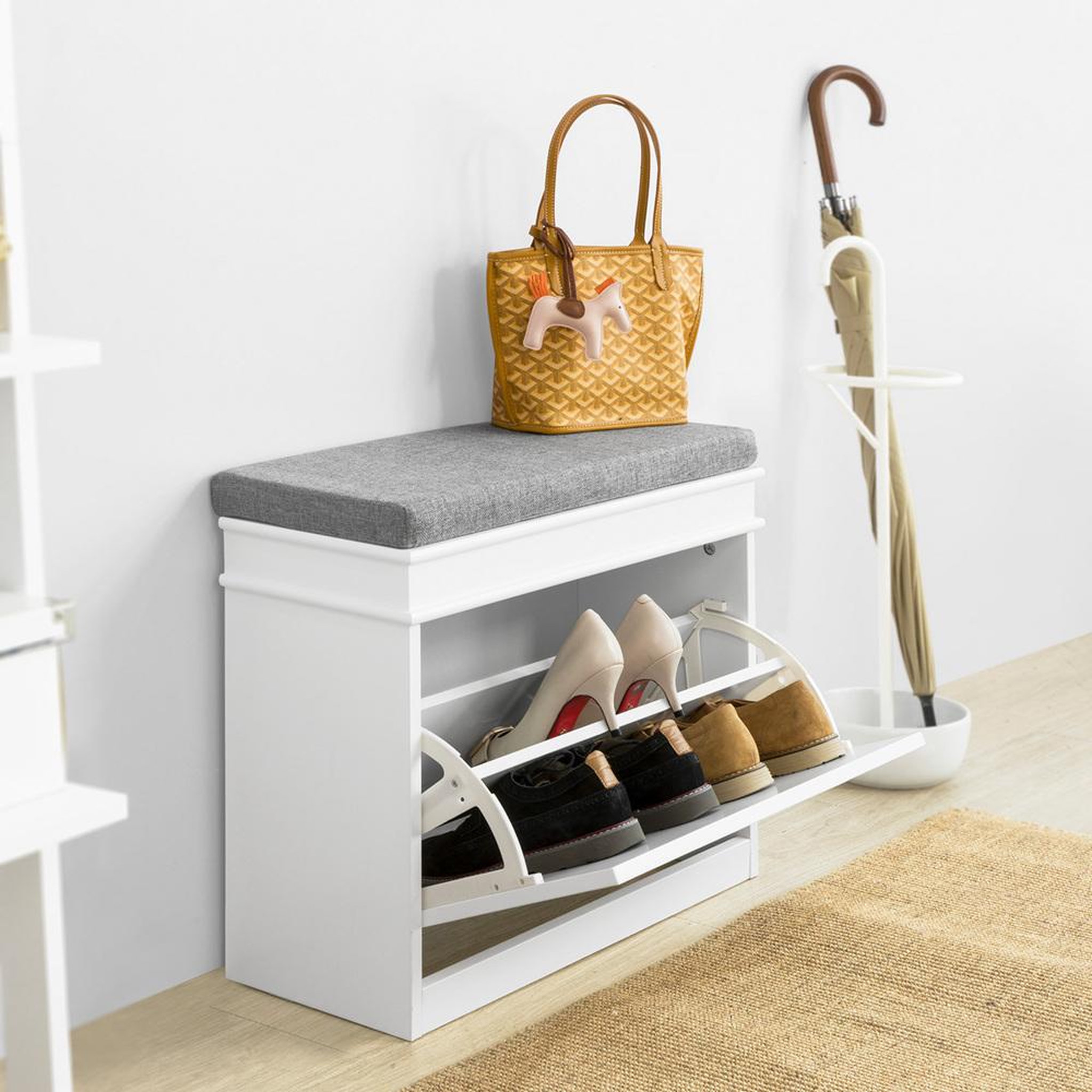 Voir la diapositive 5 : SOBUY SoBuy - Banc de Rangement à Chaussures avec Un Tiroir - Classique - FSR82-K