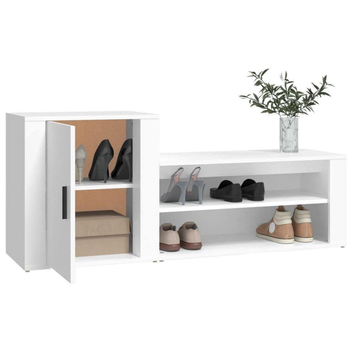 VIDAXL Armoire a chaussures Blanc 130x35x54 cm Bois d'ingenierie