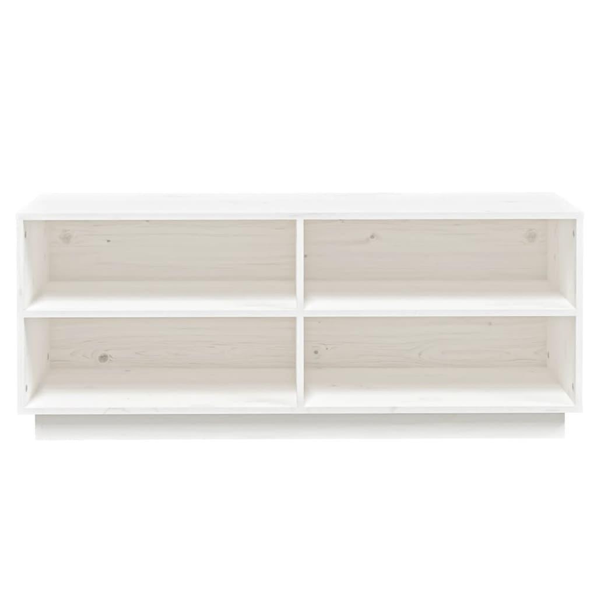 Voir la diapositive 5 : VIDAXL Armoire a chaussures Blanc 110x34x45 cm Bois de pin massif