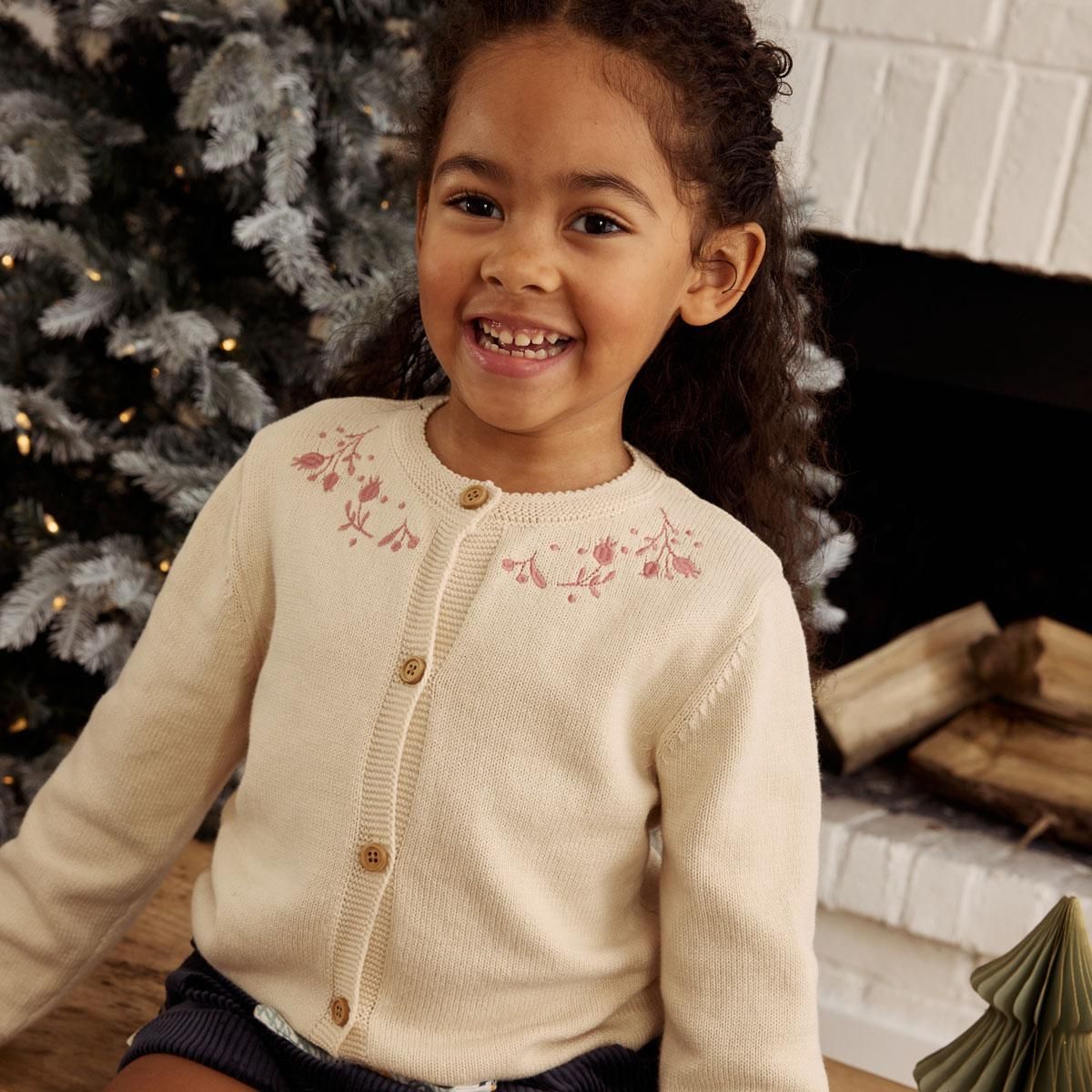 Petit Béguin Gilet enfant en tricot Eva