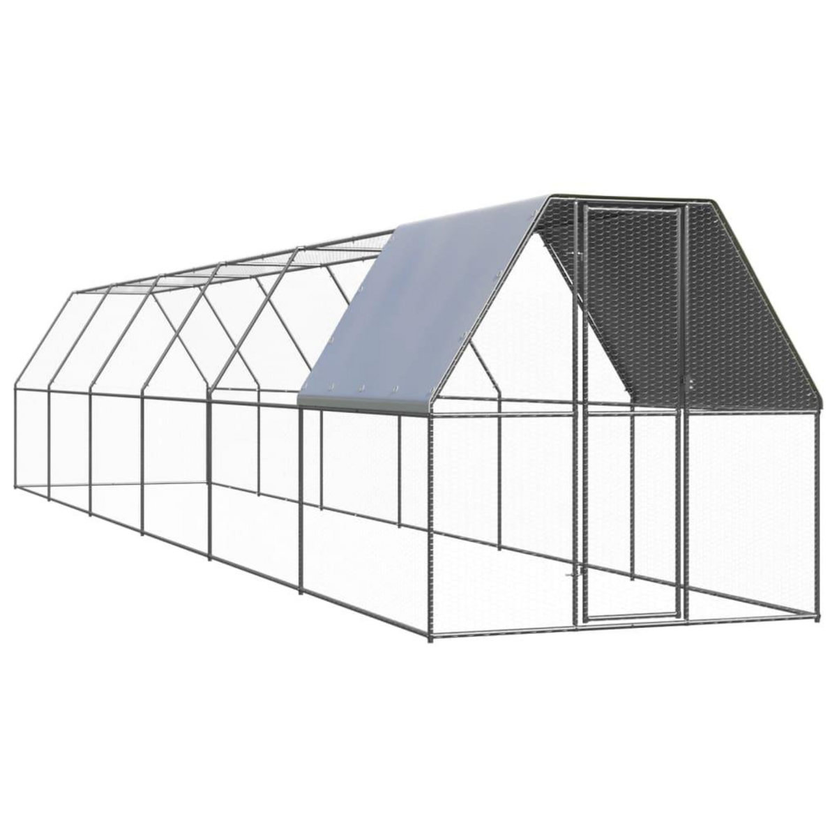 VIDAXL Poulailler d'exterieur 2x12x2 m Acier galvanise