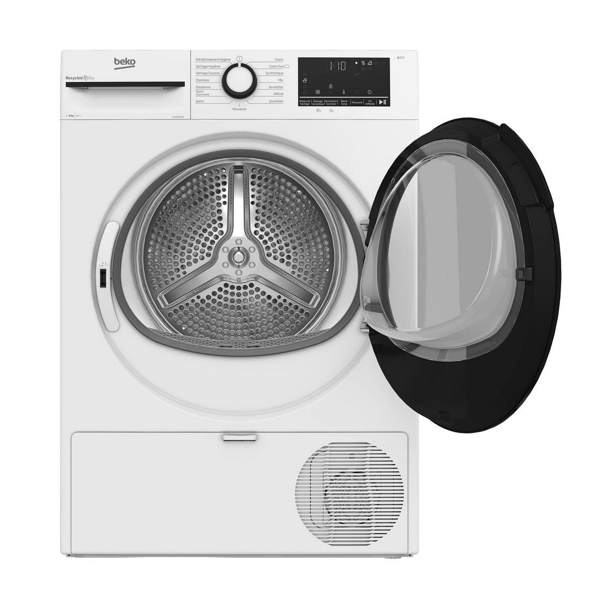 Voir la diapositive 4 : Beko Sèche-linge pompe à chaleur 60cm 8kg - d3h28303w