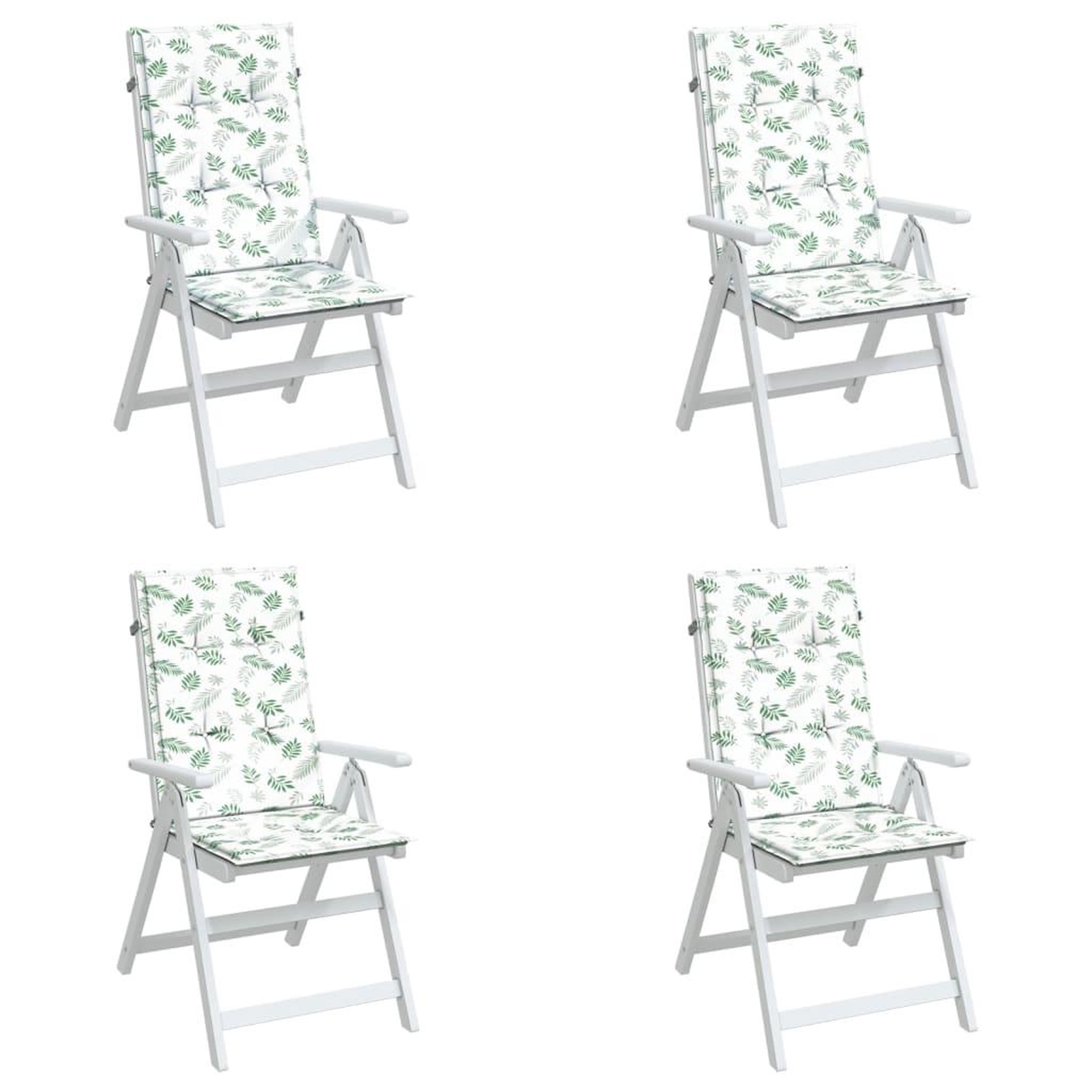 Voir la diapositive 4 : VIDAXL Coussins de chaise a dossier haut lot de 4 modele de feuille