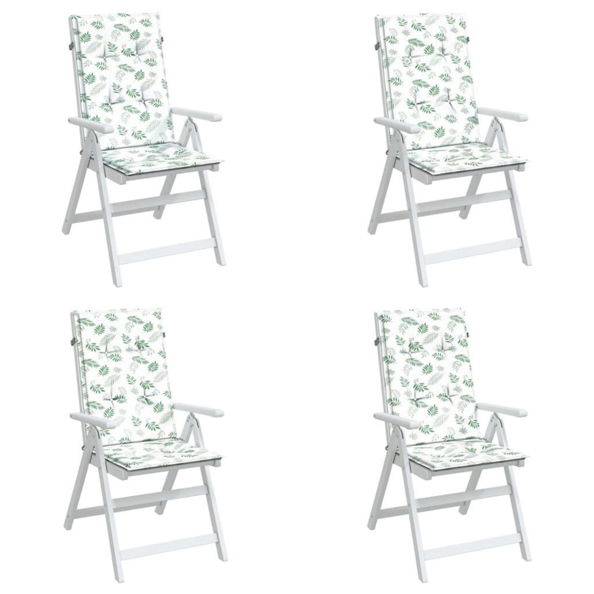 VIDAXL Coussins de chaise a dossier haut lot de 4 modele de feuille