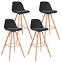 Voir la diapositive 1 : ID MARKET Lot de 4 tabourets de bar SARA noir