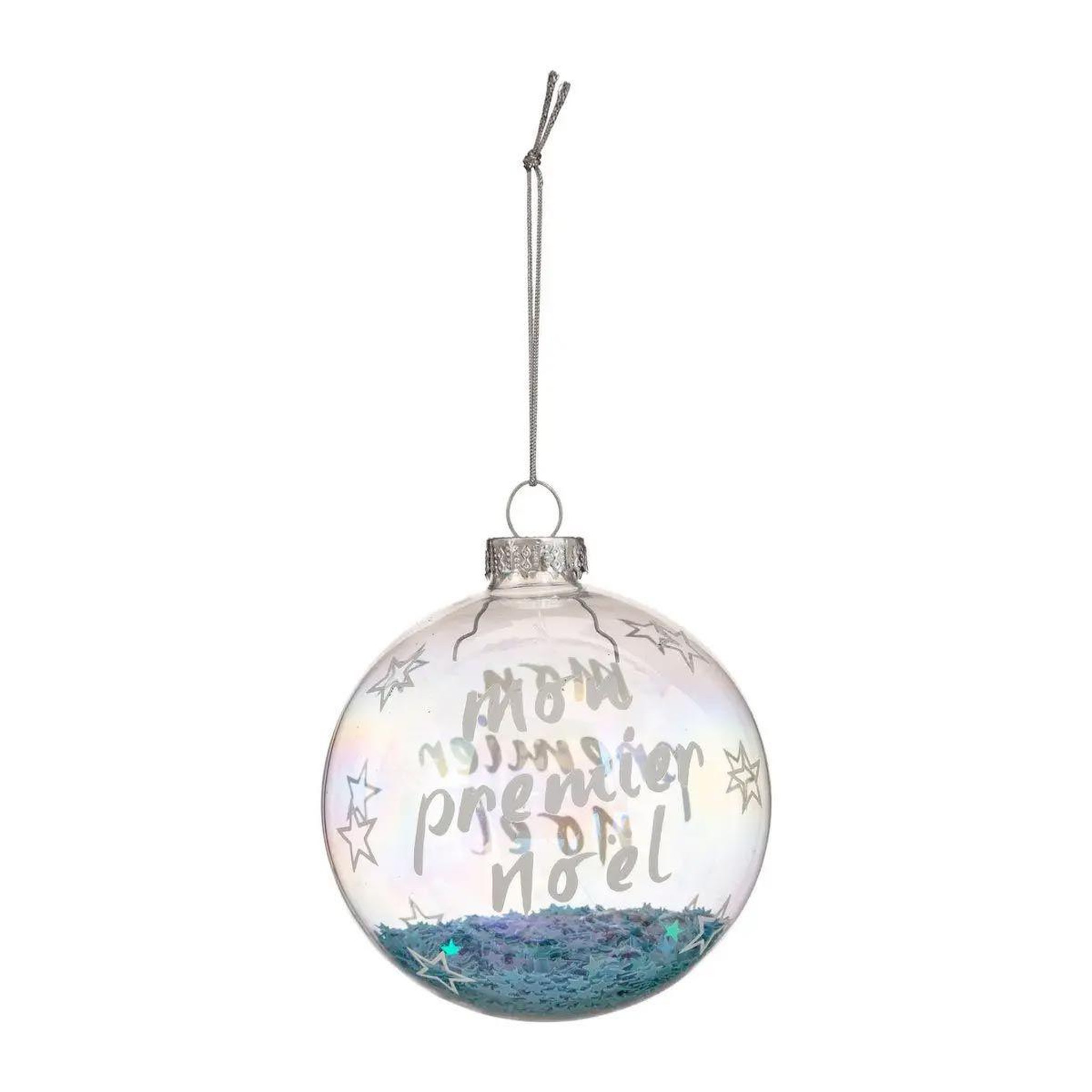 ATMOSPHERA Boule de noël déco  douceur des neiges  8cm bleu
