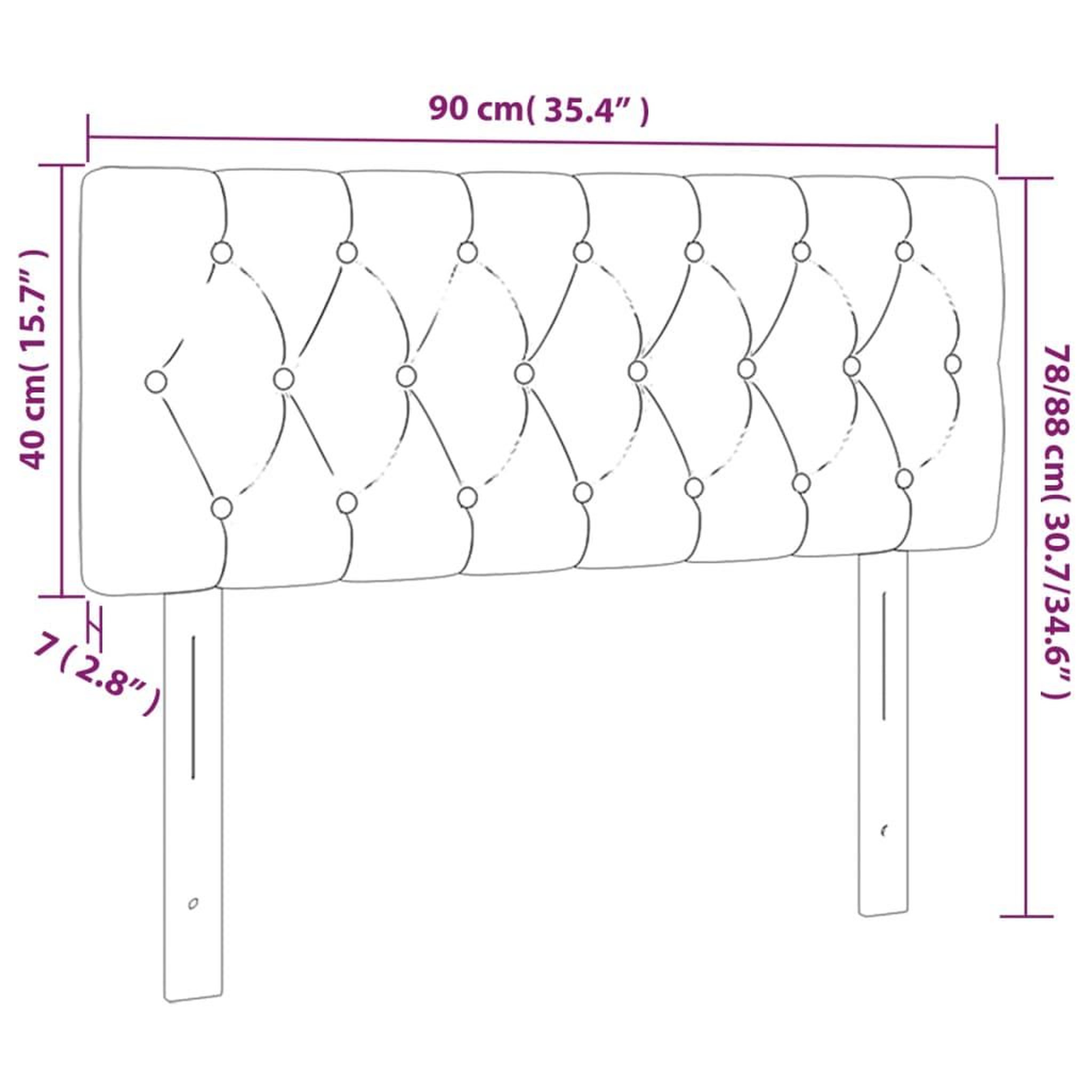 Voir la diapositive 6 : VIDAXL Tete de lit a LED Bleu 90x7x78/88 cm Tissu