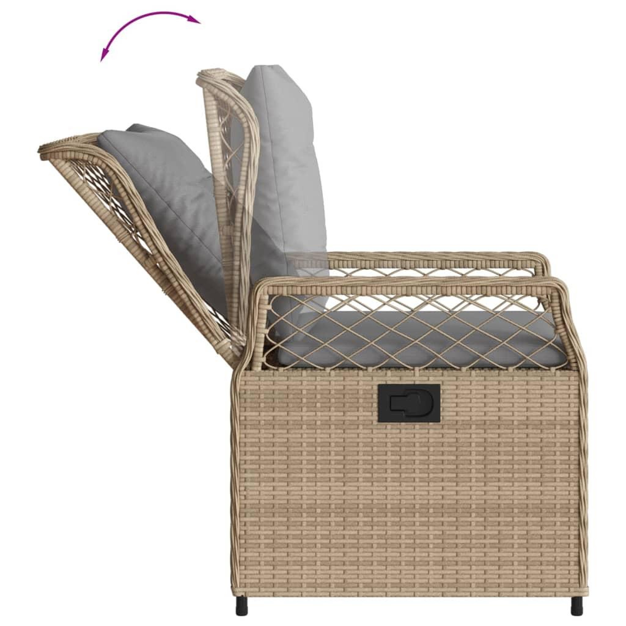Voir la diapositive 5 : VIDAXL Ensemble a manger de jardin et coussins 9 pcs beige Poly rotin