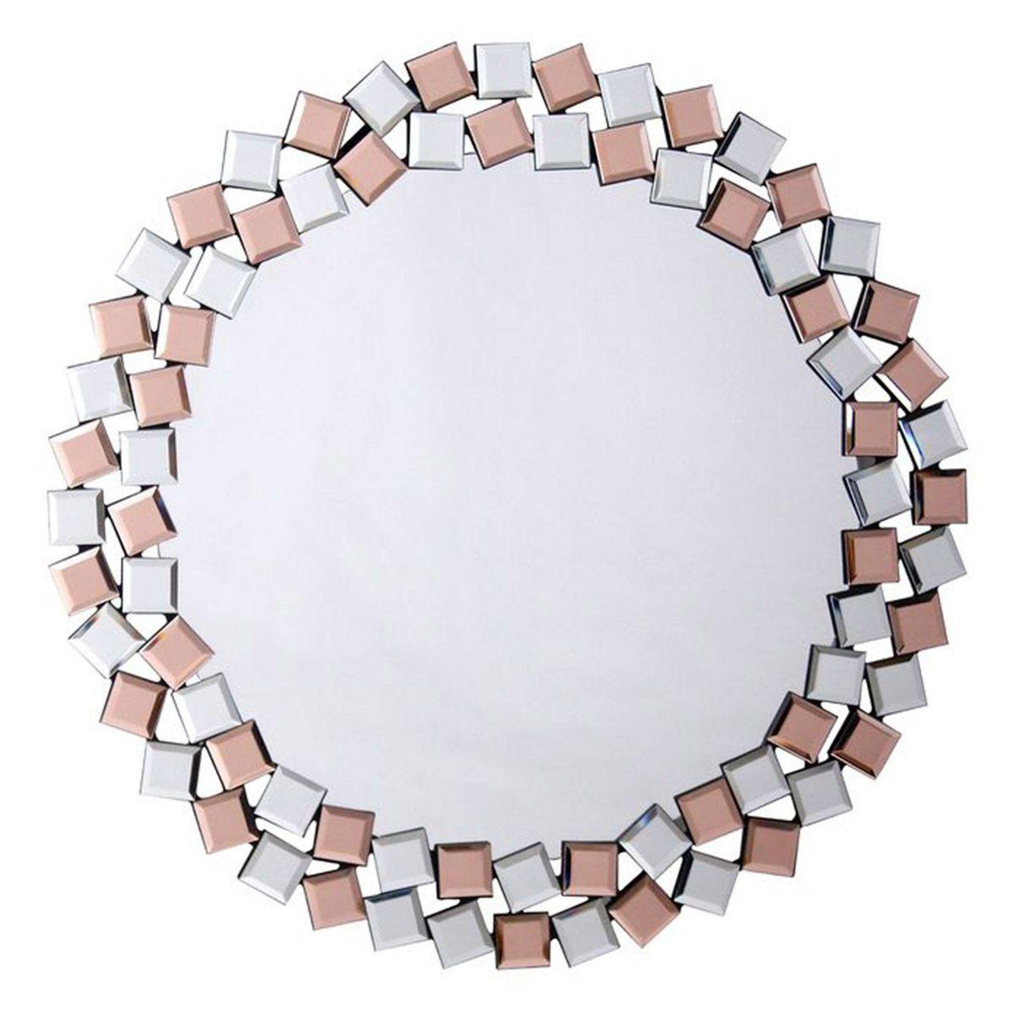 Paris Prix Miroir Mural Design  Mosaic  80cm Argent & Rose