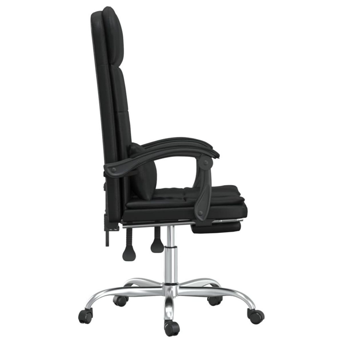 VIDAXL Fauteuil de massage inclinable de bureau Noir Similicuir