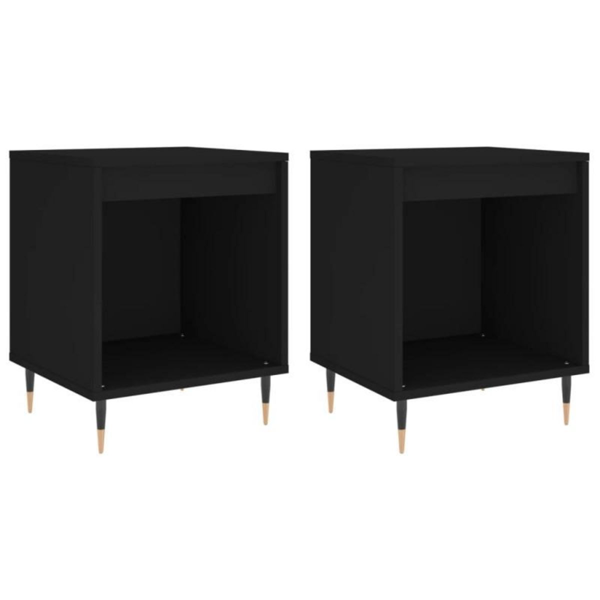VIDAXL Tables de chevet 2 pcs noir 40x35x50 cm bois d'ingénierie