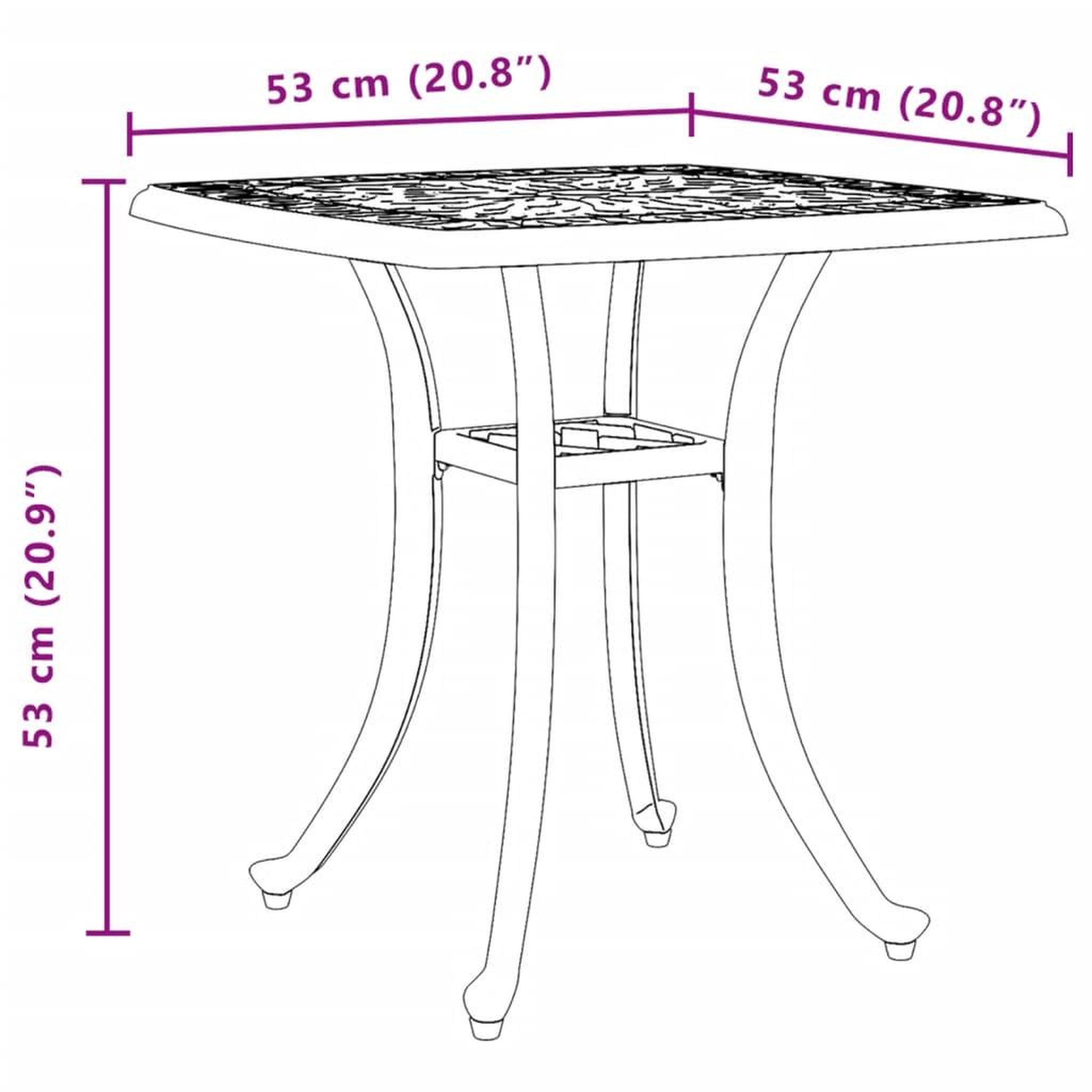 Voir la diapositive 6 : VIDAXL Table de jardin blanc 53x53x53 cm aluminium coule