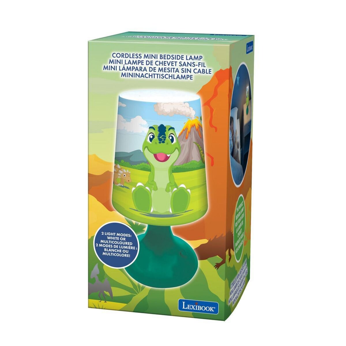 Lexibook Mini lampe de chevet veilleuse sans fil Dinosaure