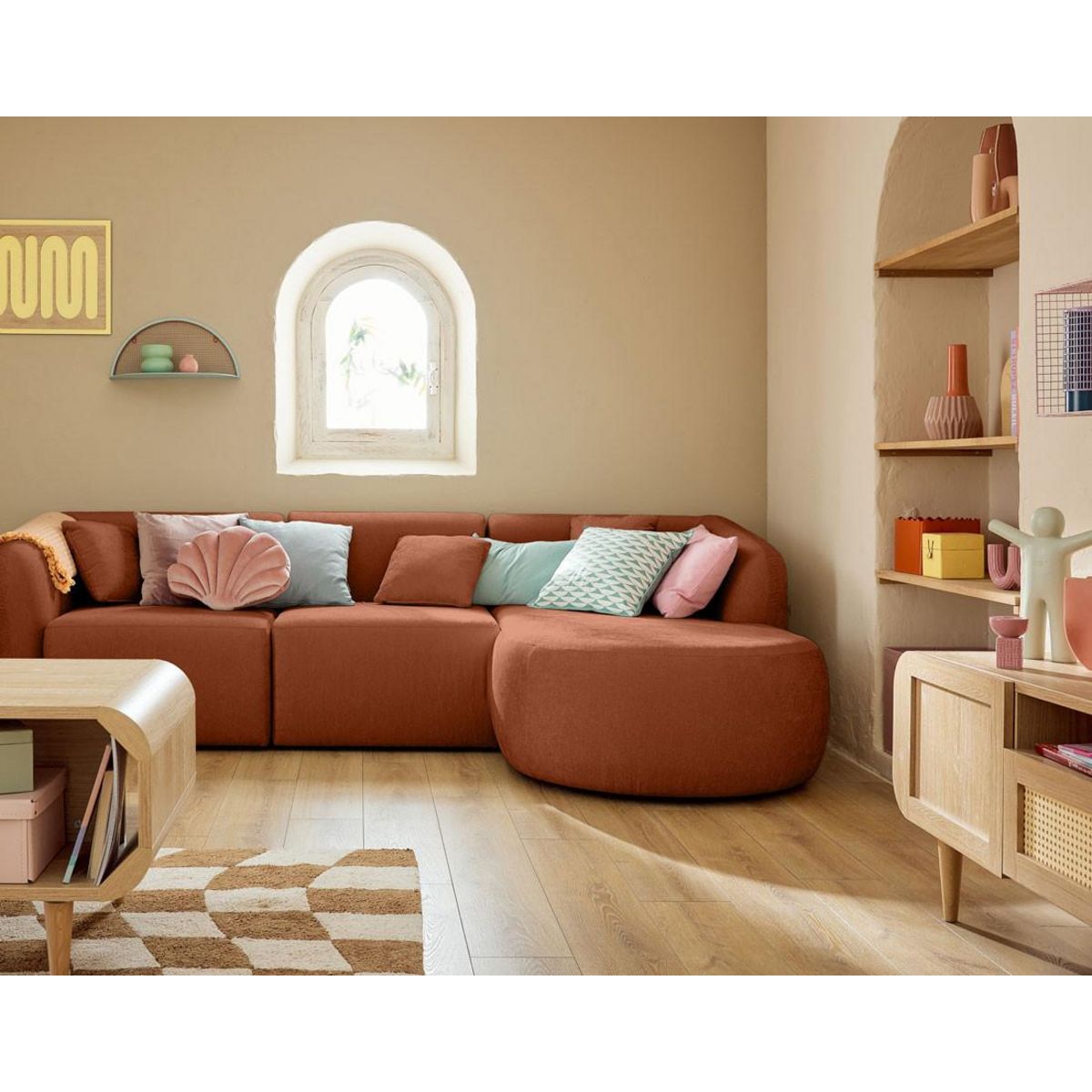 LISA DESIGN Ikare - module d'assise méridienne droit - en tissu