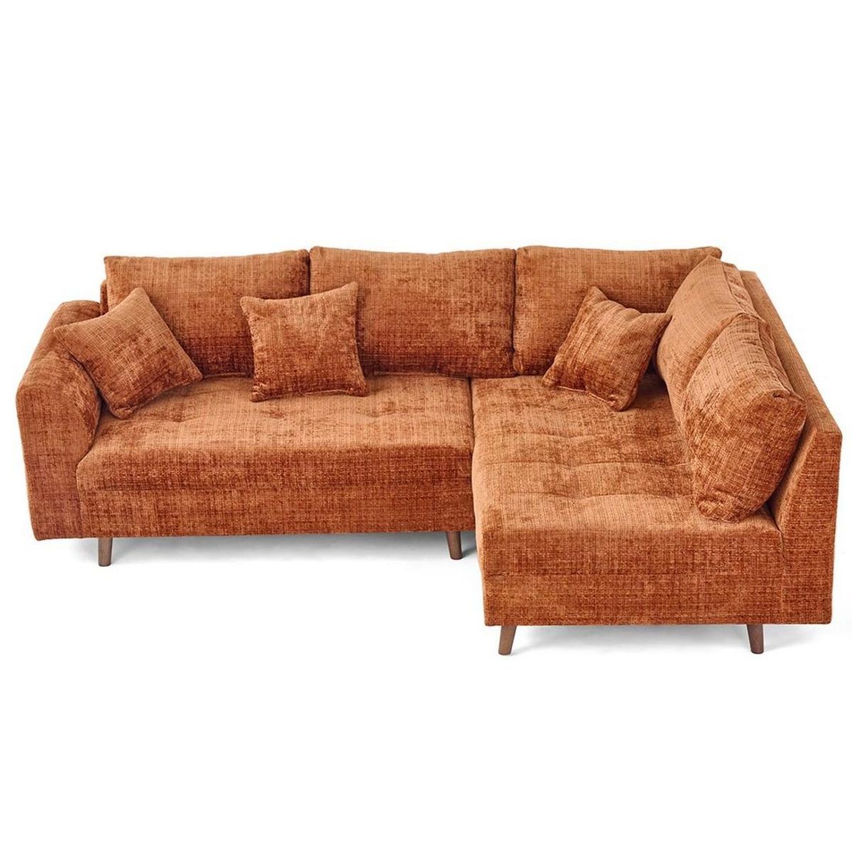 LISA DESIGN Rune - canapé d'angle droit 4 places en velours texturé