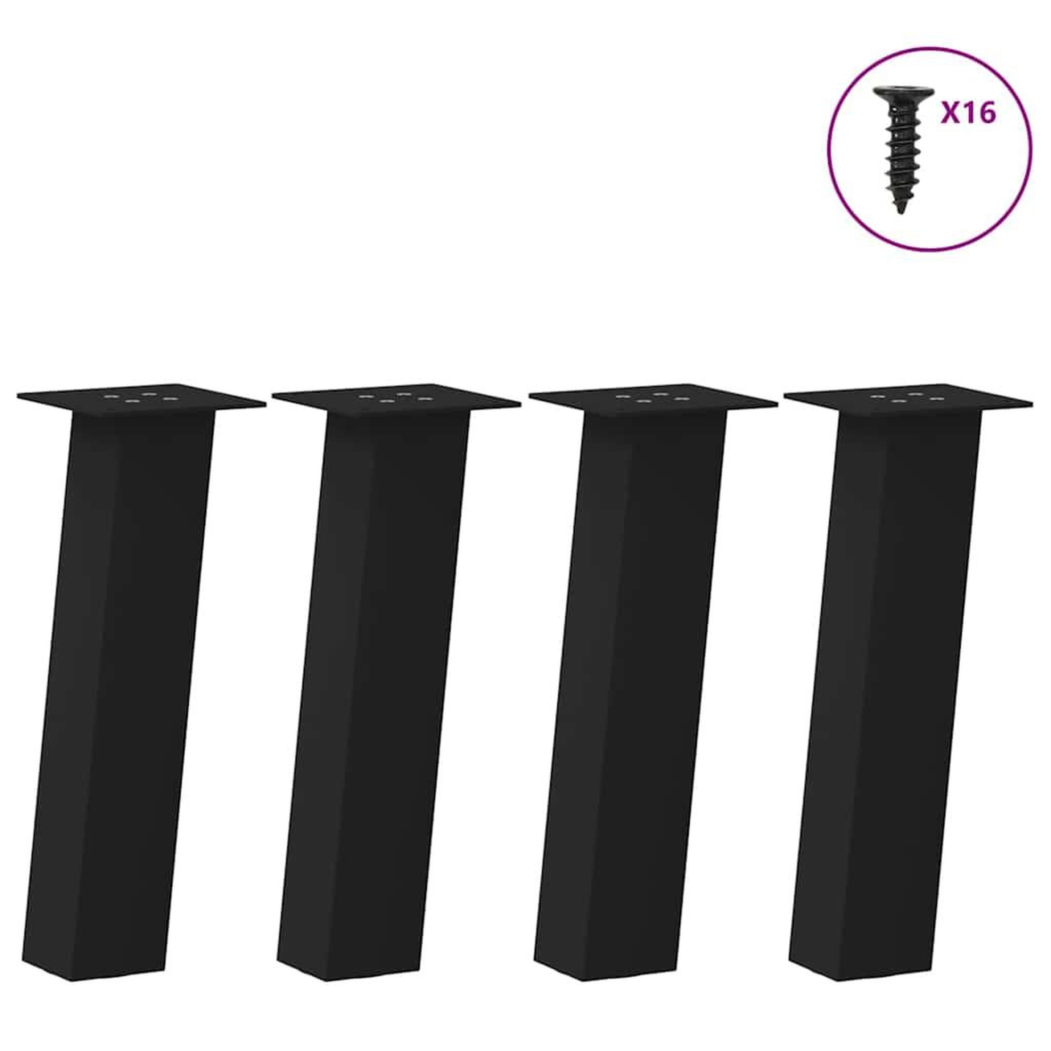 VIDAXL Pieds de table basse 4 pcs noir 30 cm acier