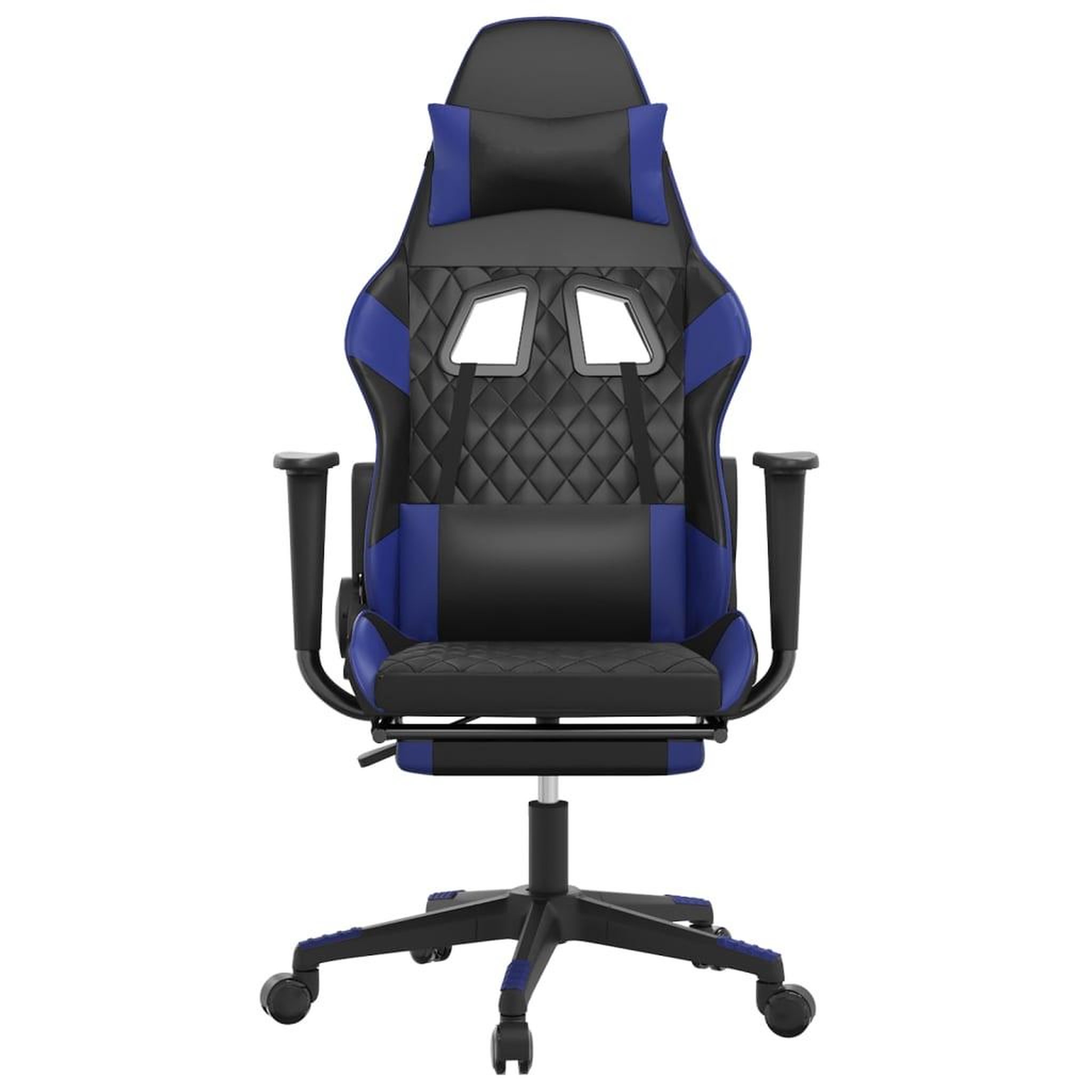 Voir la diapositive 3 : VIDAXL Chaise de jeu avec repose-pied Noir et bleu Similicuir