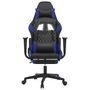 Voir la diapositive 3 : VIDAXL Chaise de jeu avec repose-pied Noir et bleu Similicuir
