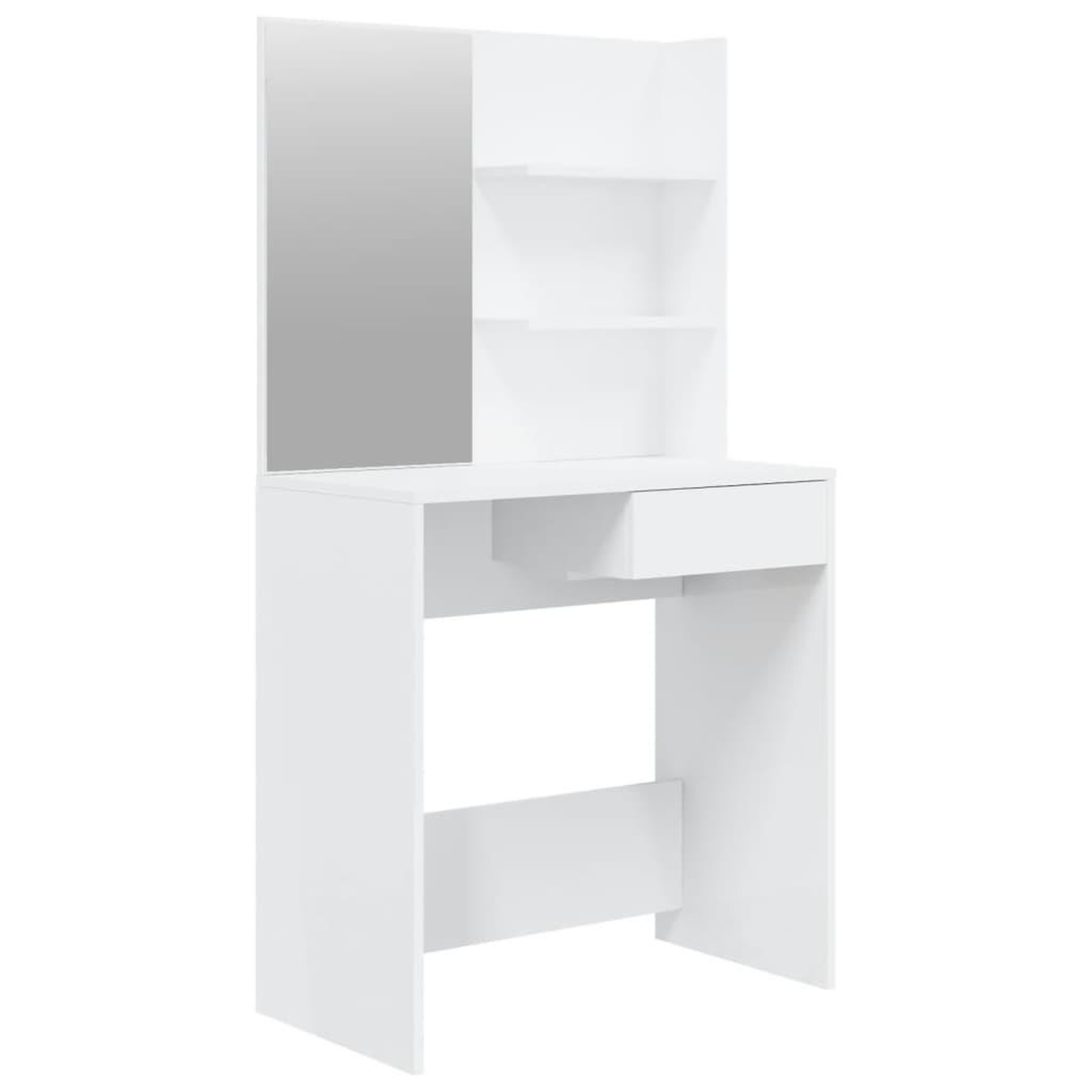 Voir la diapositive 2 : VIDAXL Coiffeuse avec miroir Blanc brillant 74,5x40x141 cm