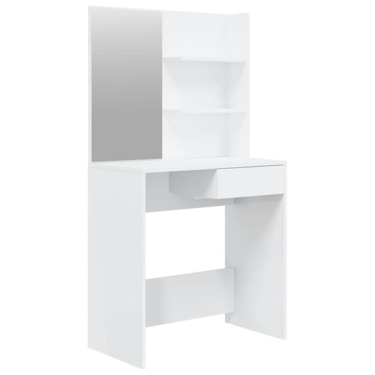 VIDAXL Coiffeuse avec miroir Blanc brillant 74,5x40x141 cm