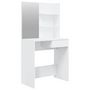 Voir la diapositive 2 : VIDAXL Coiffeuse avec miroir Blanc brillant 74,5x40x141 cm