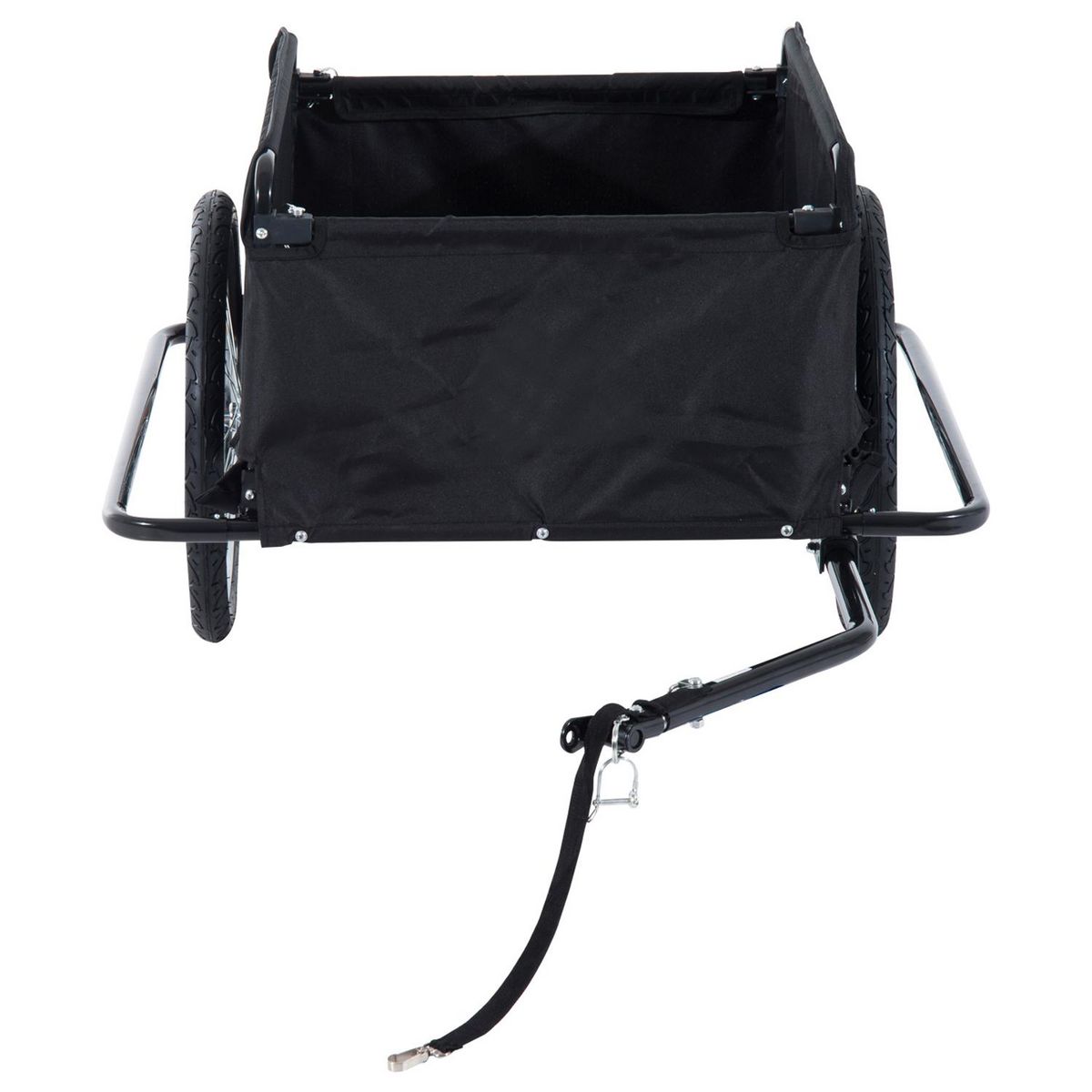 HOMCOM Remorque de transport velo cargo pliable charge max.60kg avec 4 reflecteurs et housse amovible rouge noir