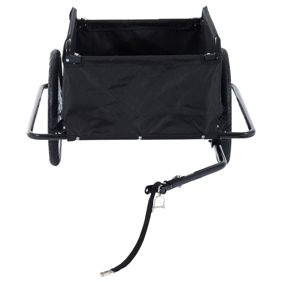 HOMCOM Remorque de transport velo cargo pliable charge max.60kg avec 4 reflecteurs et housse amovible rouge noir