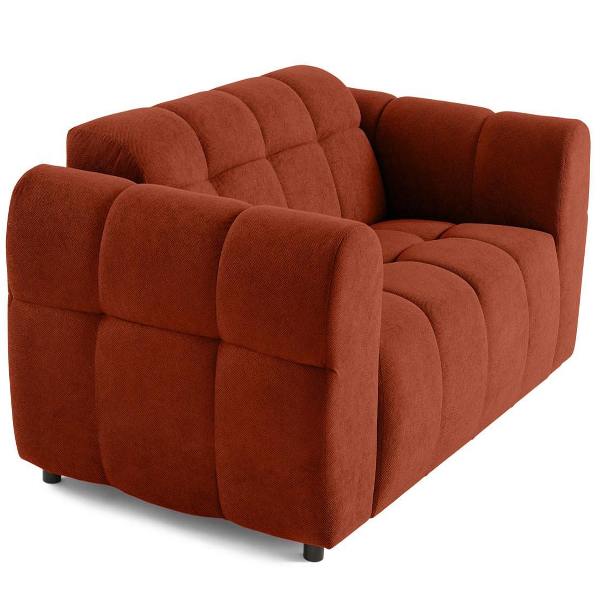 Voir la diapositive 2 : BEST MOBILIER Ray - canapé droit 2 places en tissu texturé