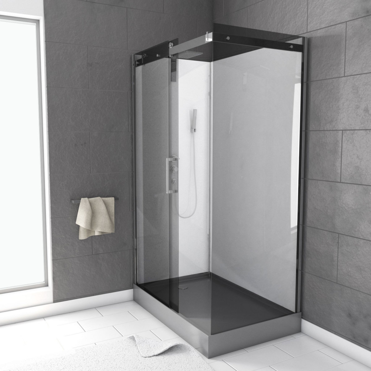 Aurlane Cabine de douche rectangle 80x120x220cm - ORION RECTANGLE 120