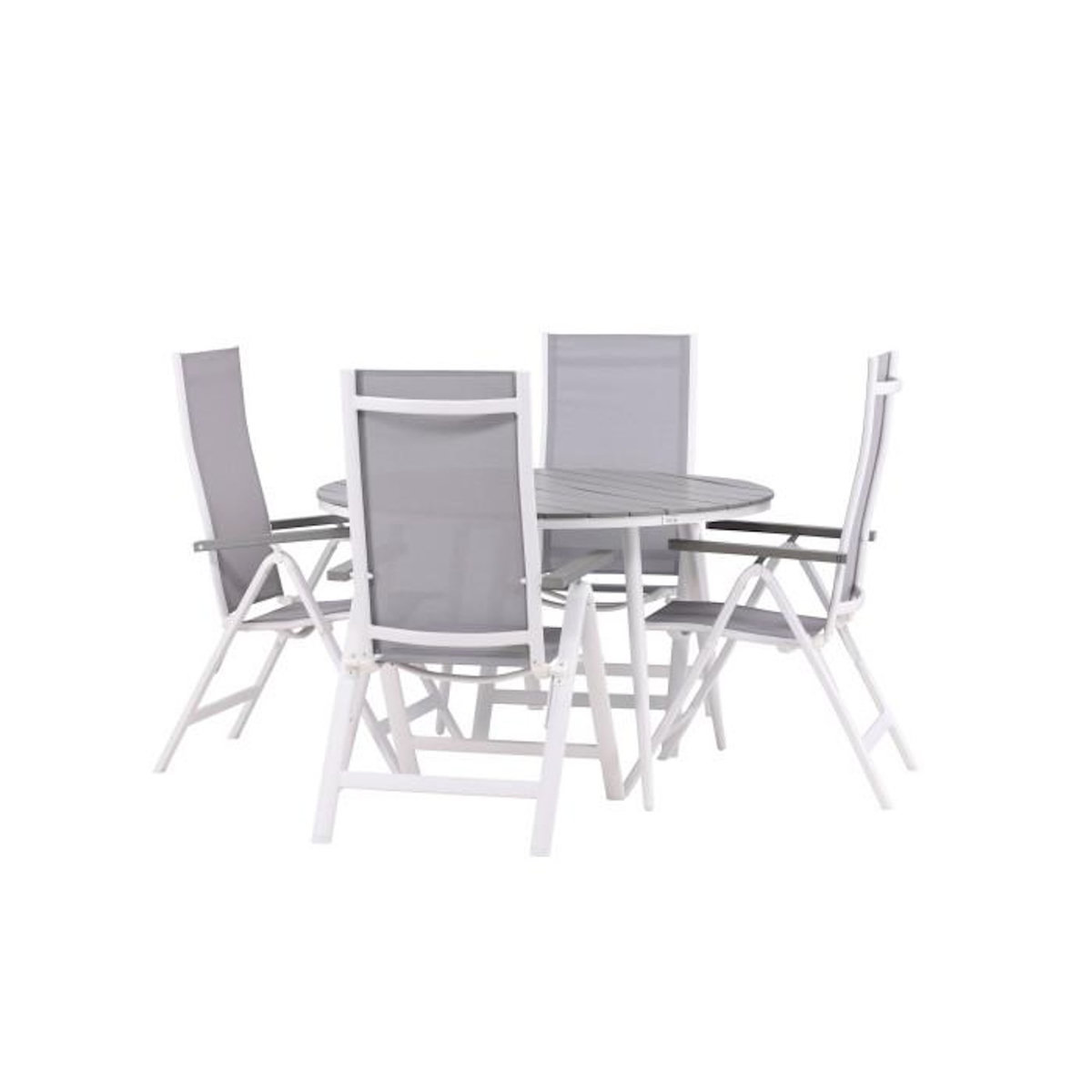 Paris Prix Ensemble Table de Jardin & 4 Chaises  Break & Alabny  120cm Gris