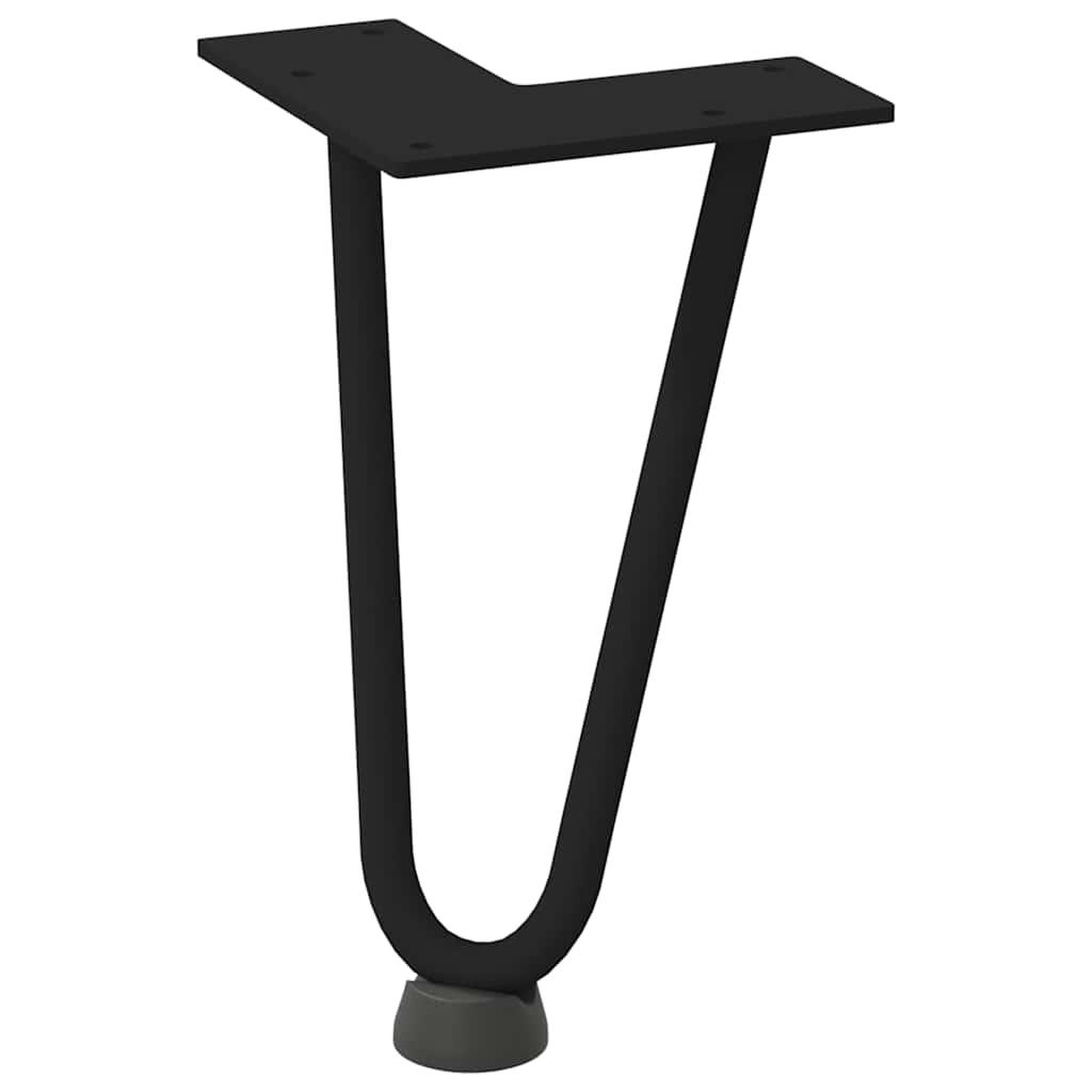 Voir la diapositive 4 : VIDAXL Pieds de table en forme d'epingle a cheveux 4 pcs noir 20 cm
