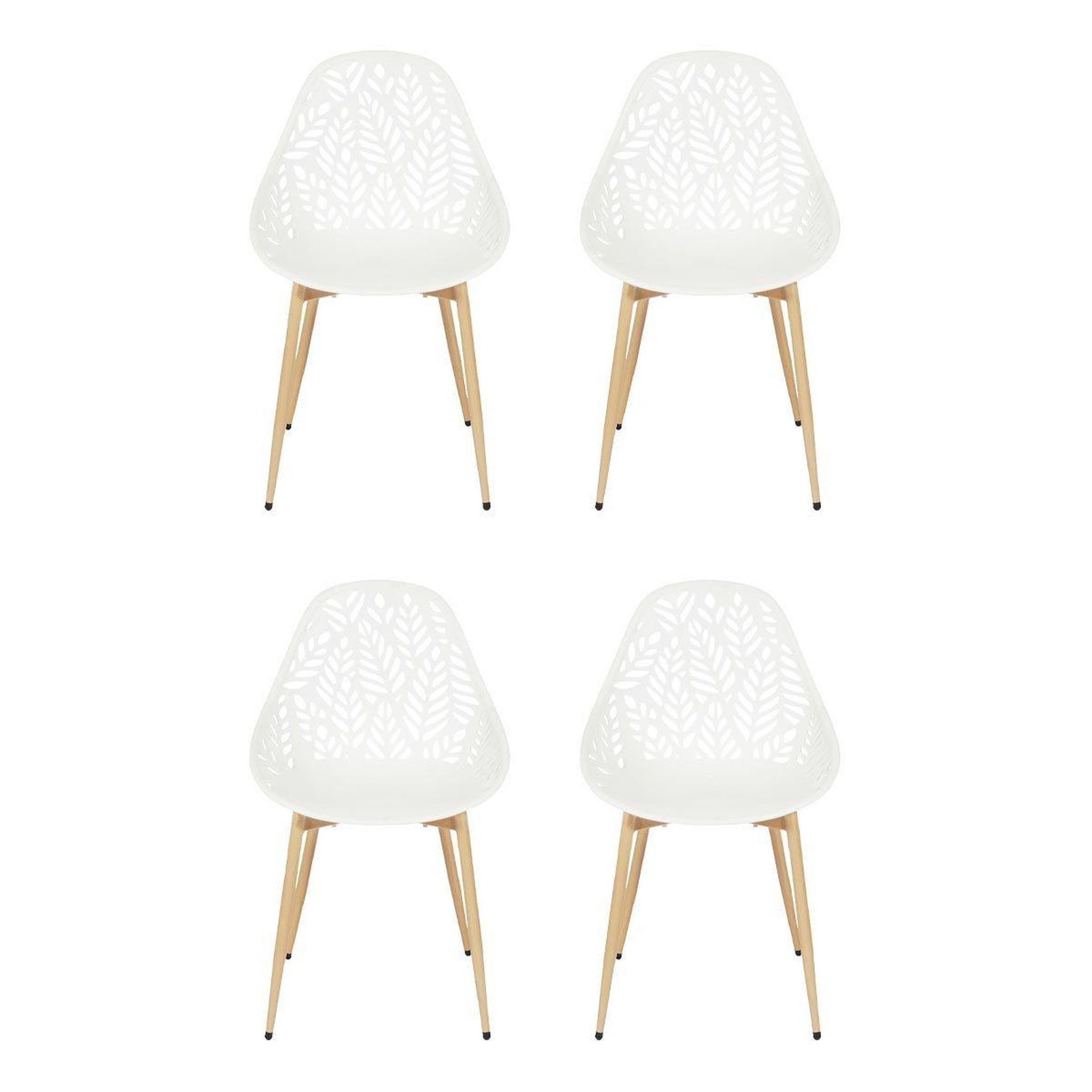 The Home Deco Factory Lot de 4 chaises de jardin  lucena  83cm blanc