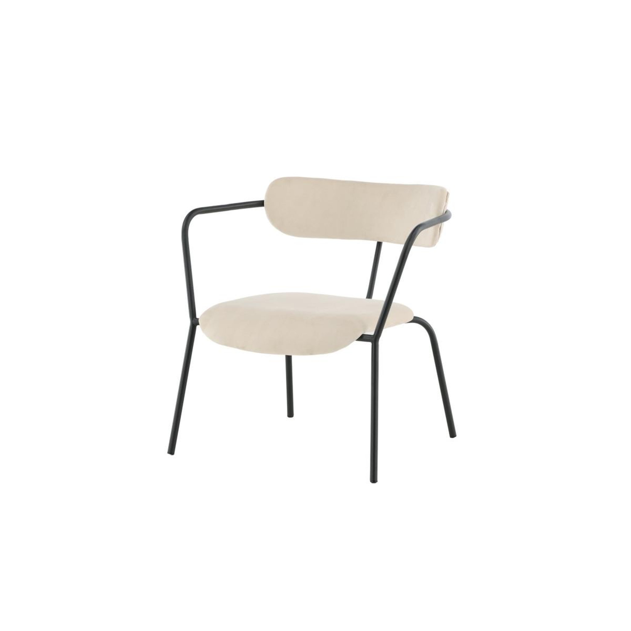 Voir la diapositive 6 : Paris Prix Fauteuil design velours  duffy  69cm beige