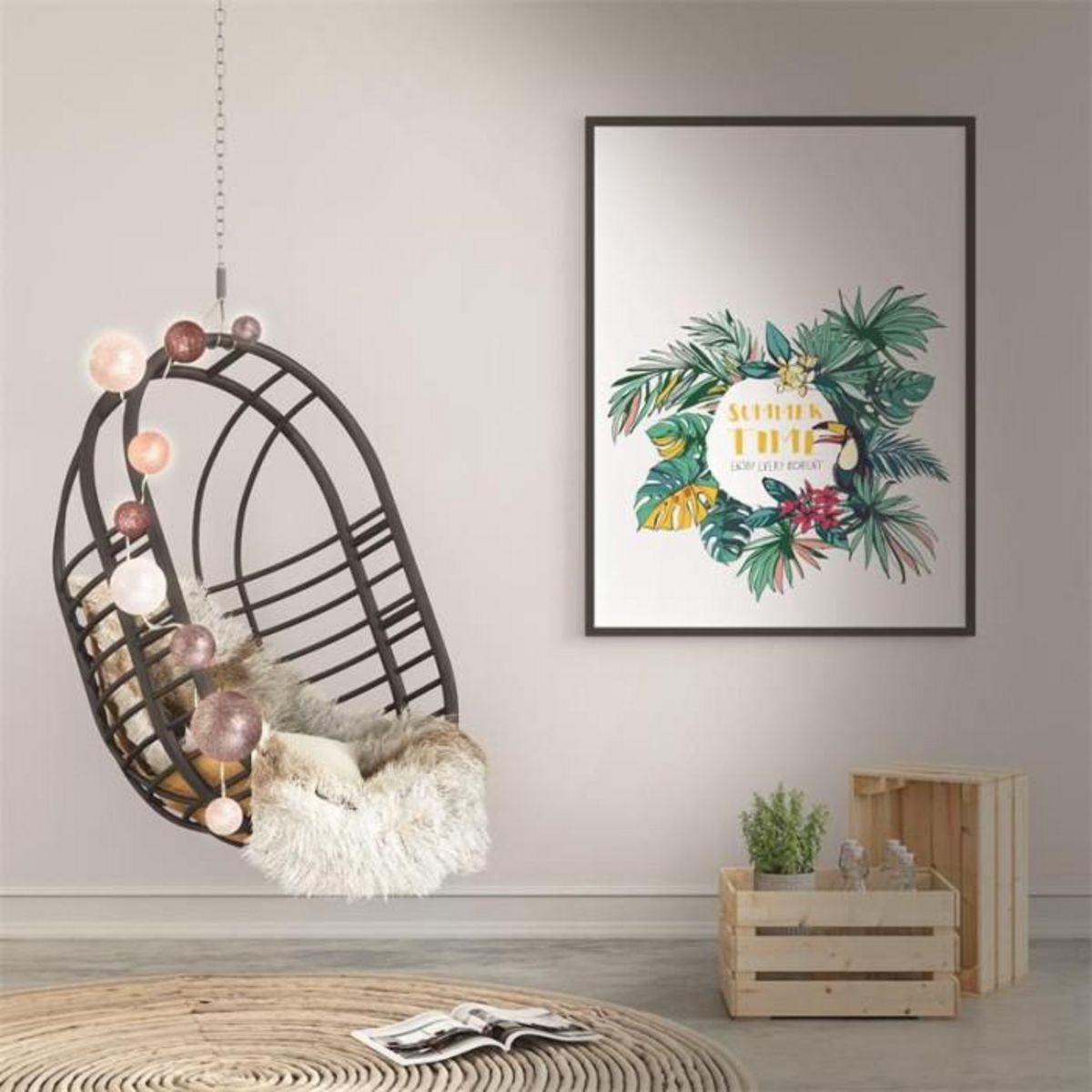 Paris Prix Guirlande Boules 10 Led  Multi Taille  192cm Marron