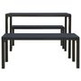 Voir la diapositive 4 : VIDAXL Ensemble a manger de jardin 3 pcs acier et WPC noir