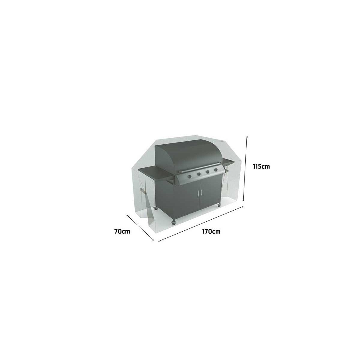 Nortene Housse de protection barbecue grand modèle COVERTOP - Taupe - 170 x 70 x 115 cm