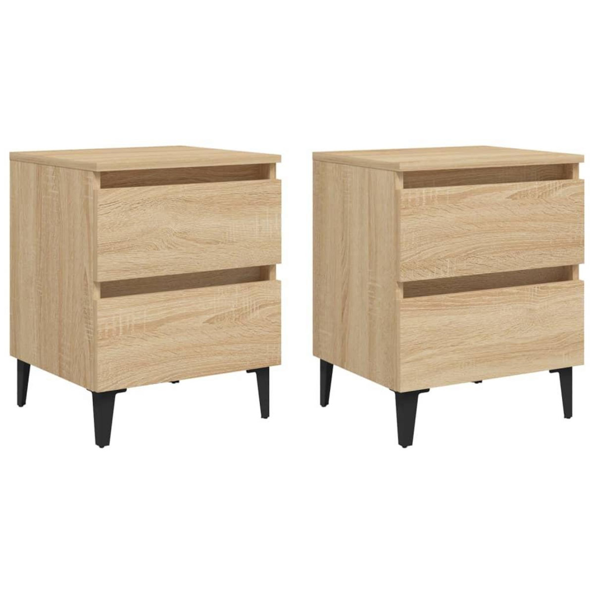 VIDAXL Tables de chevet 2 pcs chene sonoma 40x35x50 cm bois ingenierie