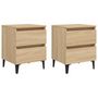Voir la diapositive 2 : VIDAXL Tables de chevet 2 pcs chene sonoma 40x35x50 cm bois ingenierie
